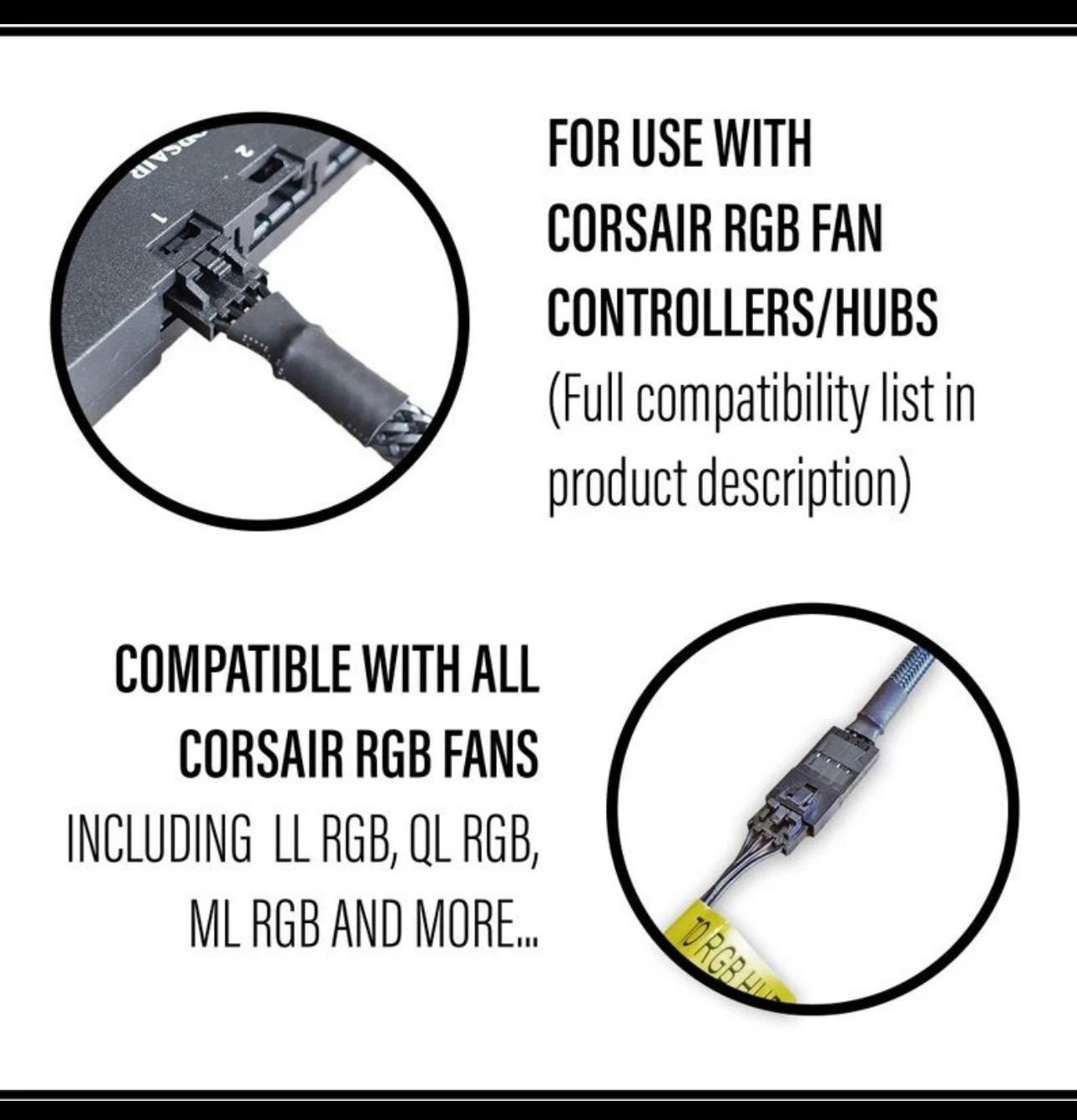 Corsair 4 Pin RGB Extension Cable  23” Inch ( SHIP TODAY )