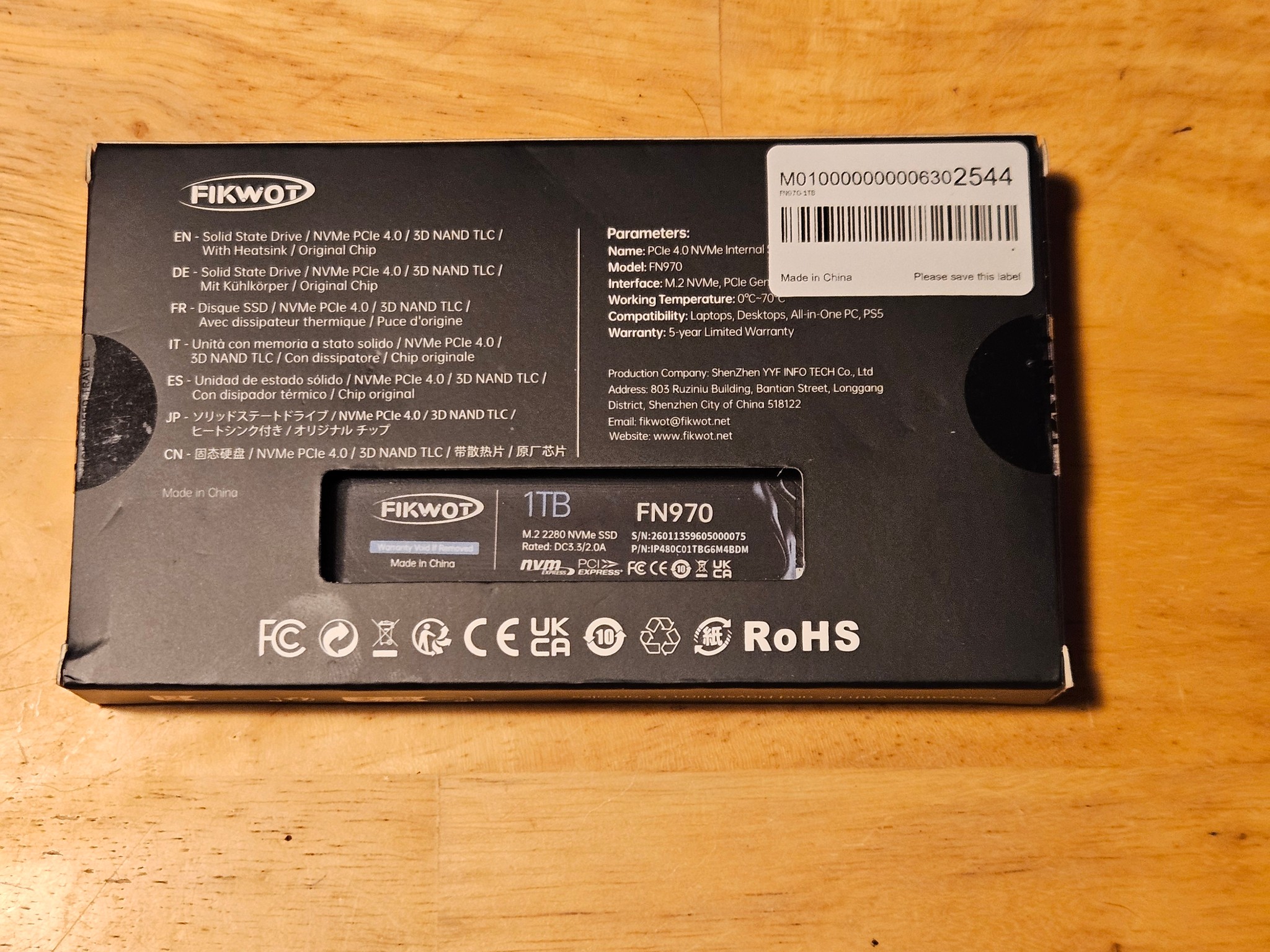 Fikwot FN 970 1TB nvme ssd with DRAM