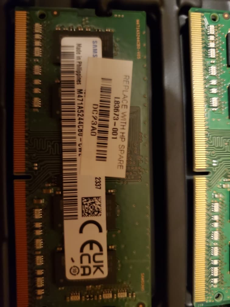 Used HP DDR4 RAM (2) 4GB sticks