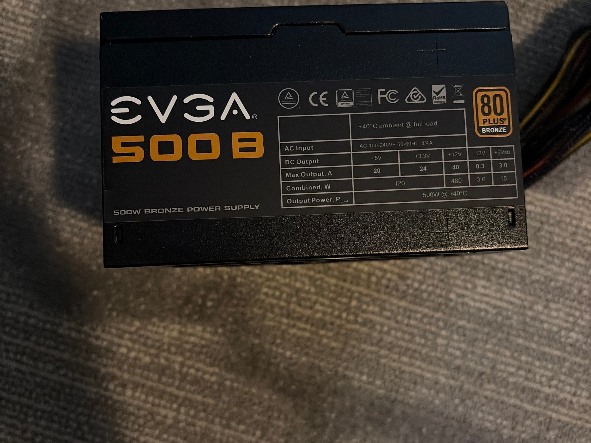 EVGA 500 B 80+ BRONZE