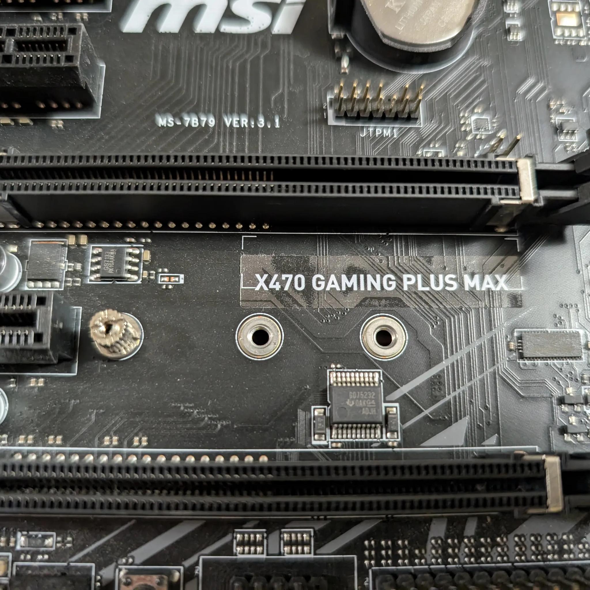 MSI X470 Gaming PLUS MAX ATX AM4 motherboard