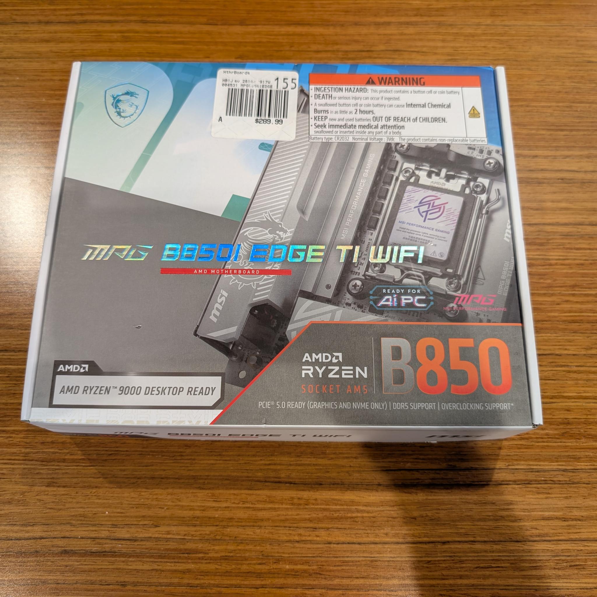 MSI MPG B850I Edge TI Wifi Motherboard