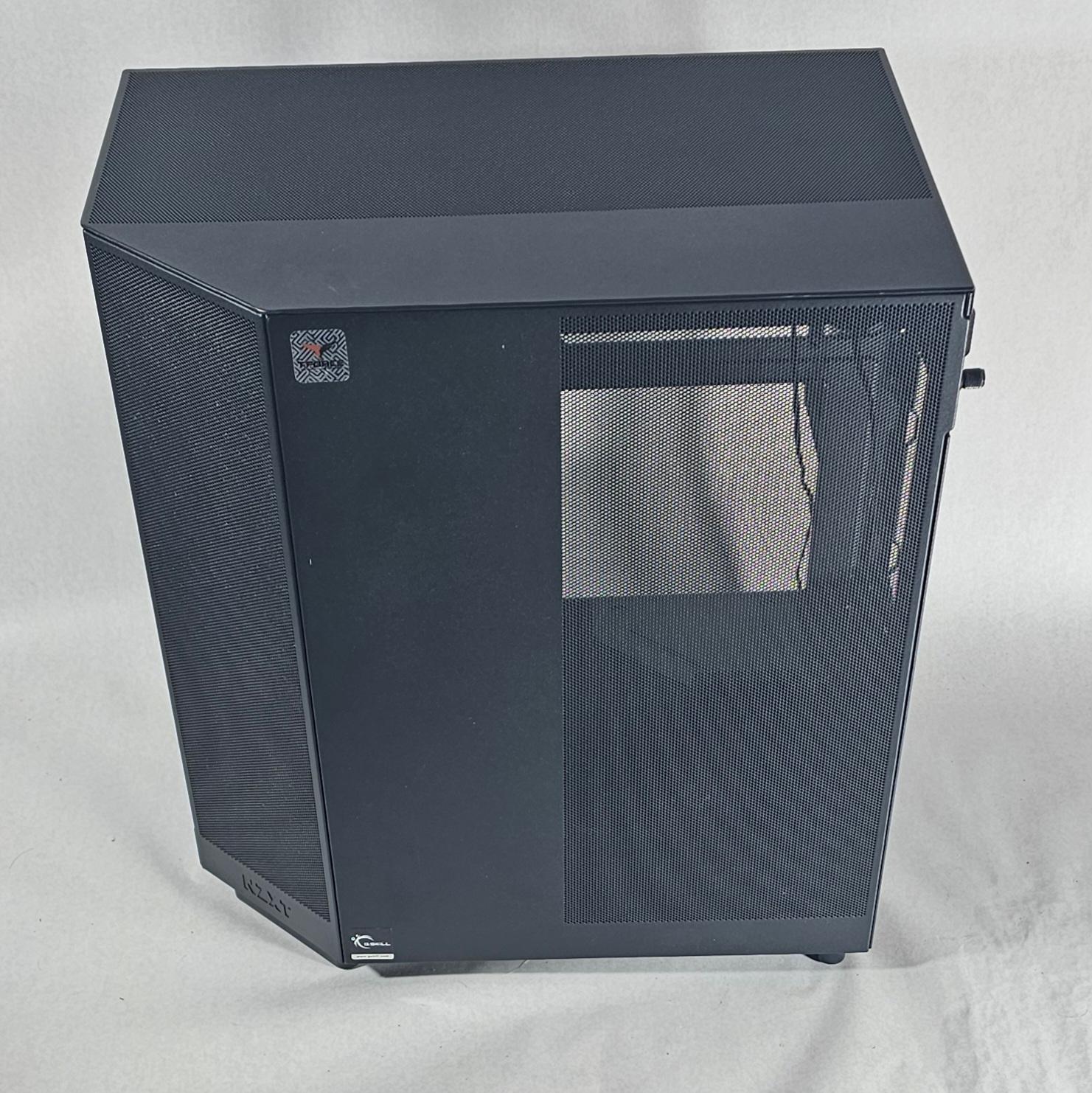 Black NZXT PC Case with Tempered Glass w/ 5 Fans