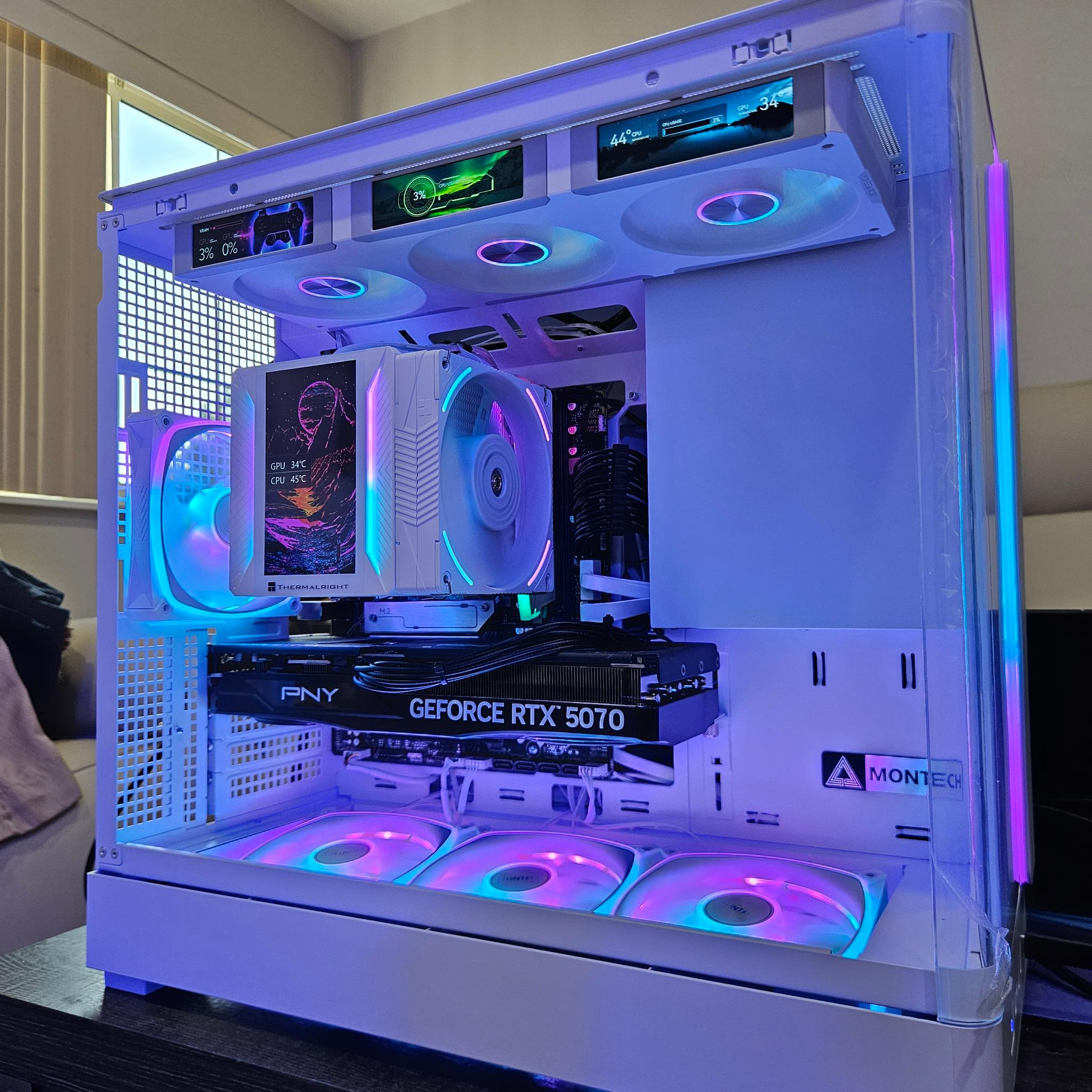 RTX 5070 Gaming PC • Ryzen 7 9700X • 1TB M.2 • Jonsbo ZC-360 • 32GB DDR5 • Clean White