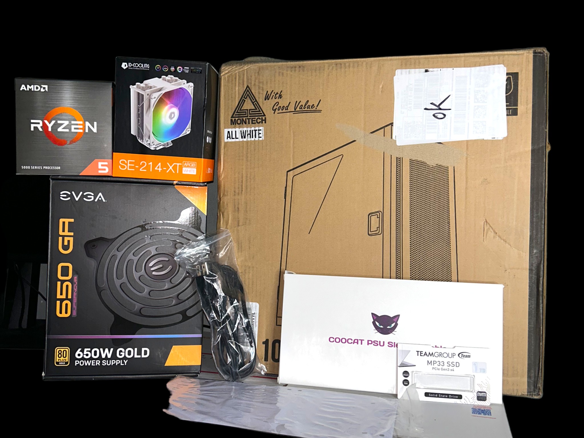 White Custom Gaming / Streaming PC | RTX 3060Ti + Ryzen 5 5600X + 1TB NVME