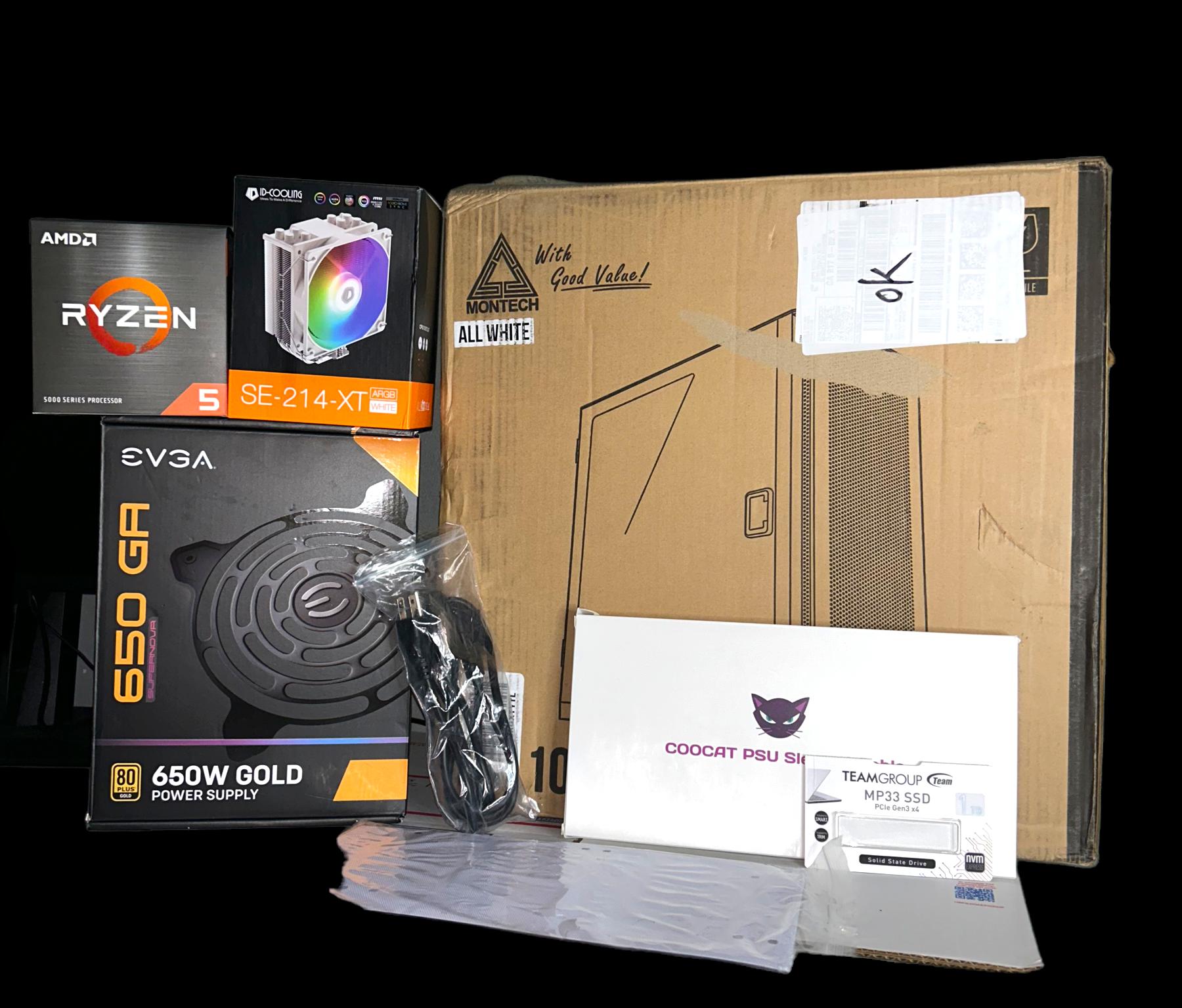 White Custom Gaming / Streaming PC | RTX 3060Ti + Ryzen 5 5600X + 1TB NVME