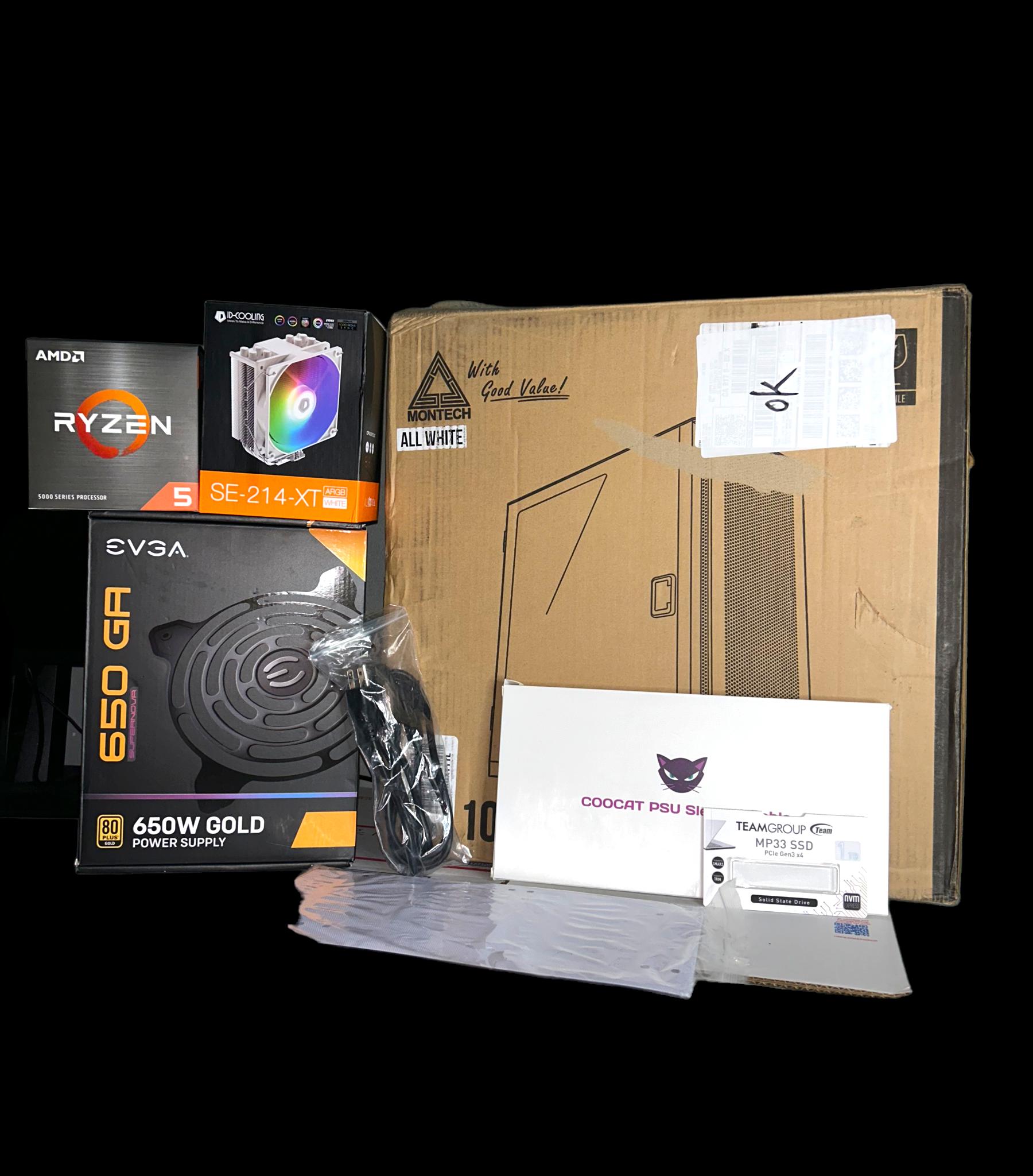 White Custom Gaming / Streaming PC | RTX 3060Ti + Ryzen 5 5600X + 1TB NVME