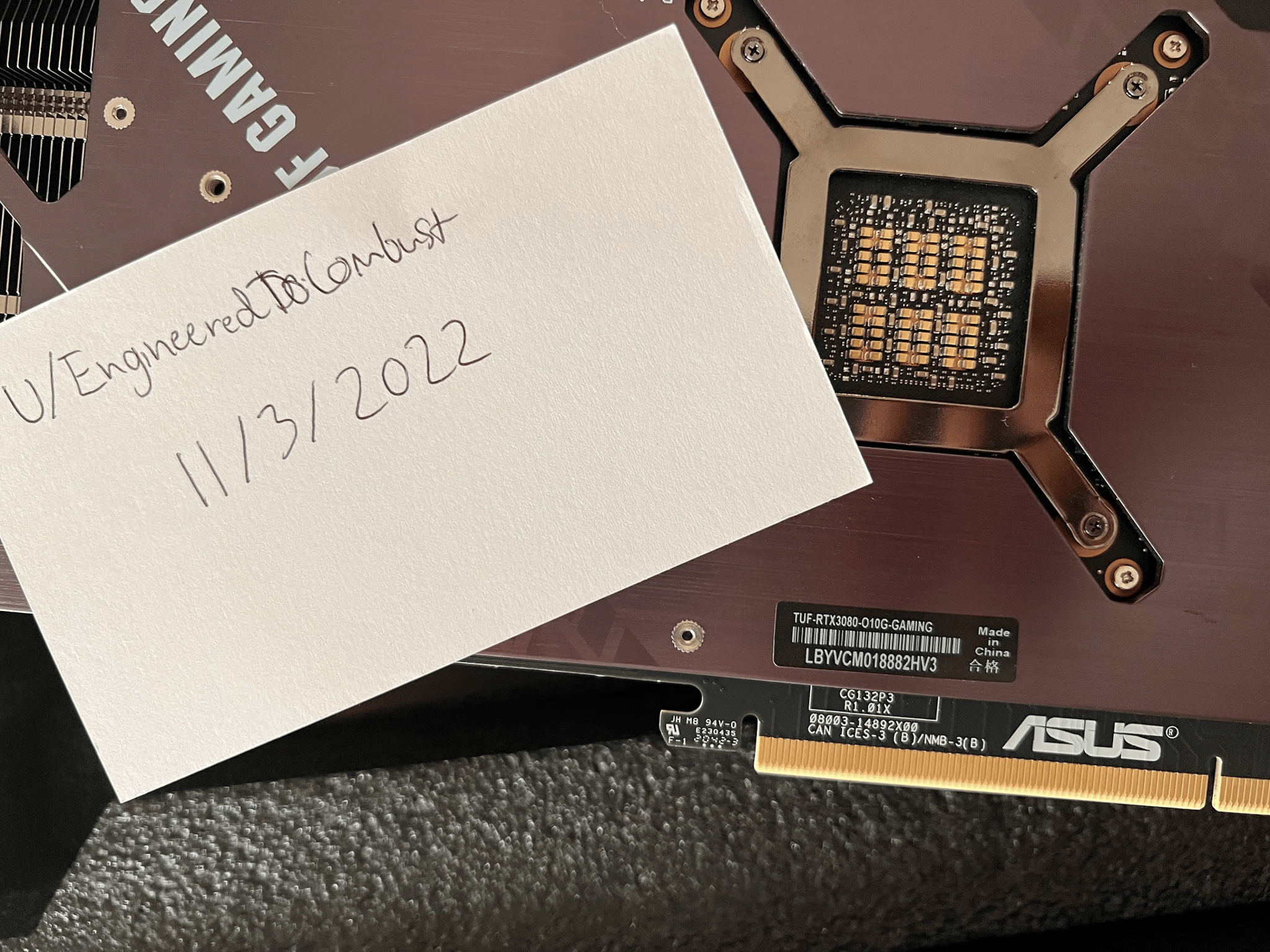 ASUS TUF RTX3080 OC 10GB Graphics Card