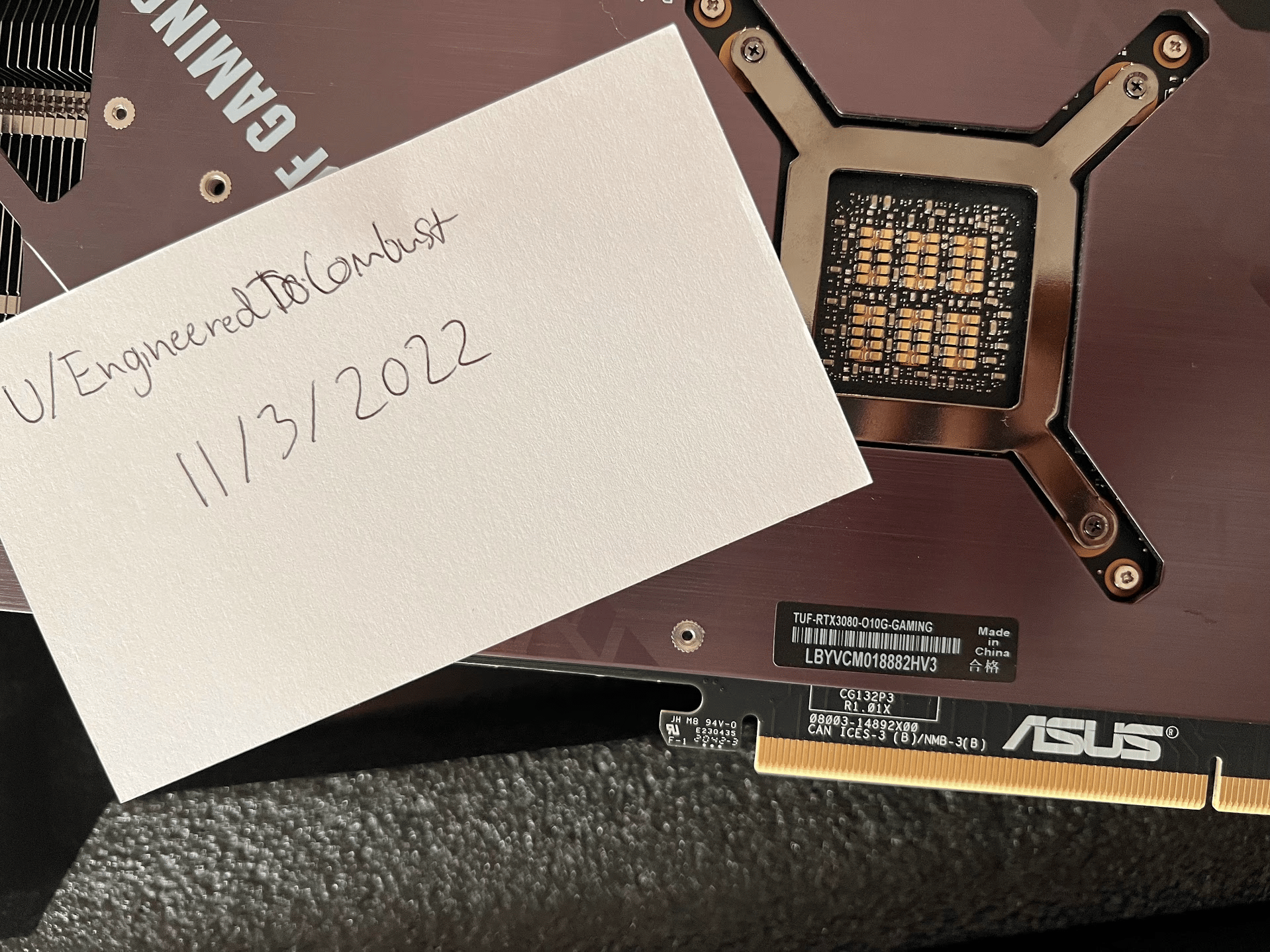 ASUS TUF RTX3080 OC 10GB Graphics Card