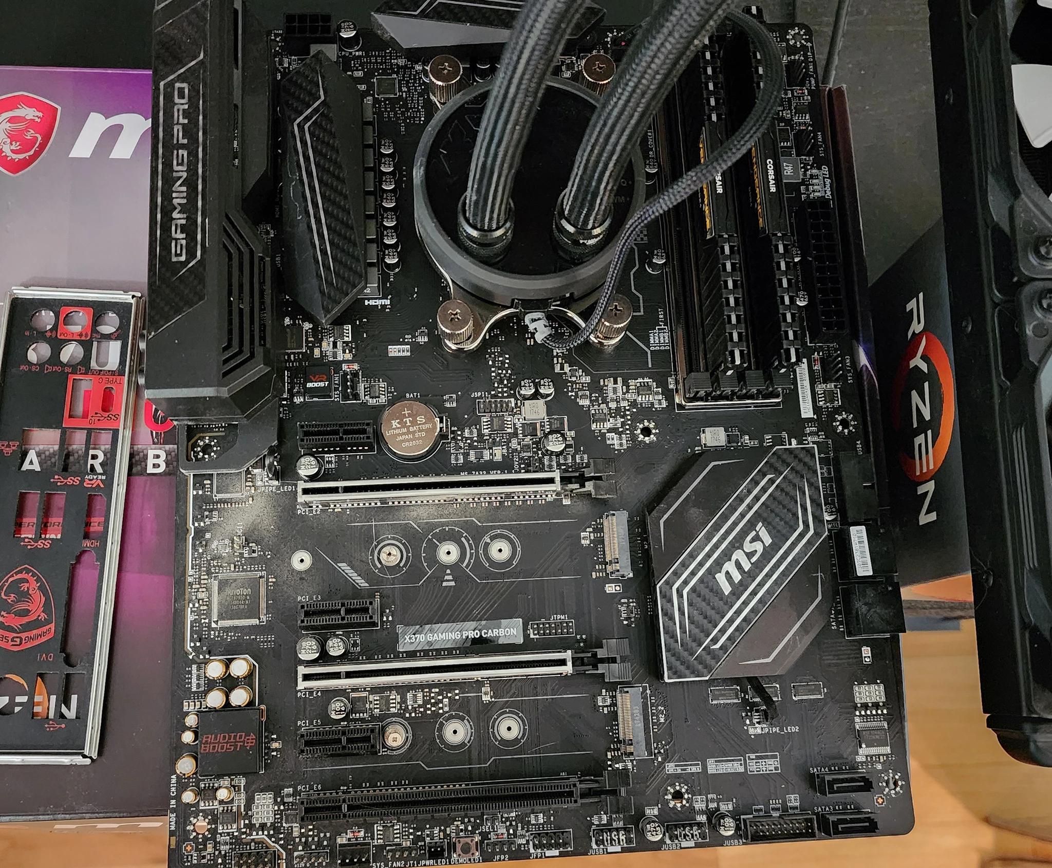 MSI x370 Gaming Pro Carbon With CPU and CPU AIO