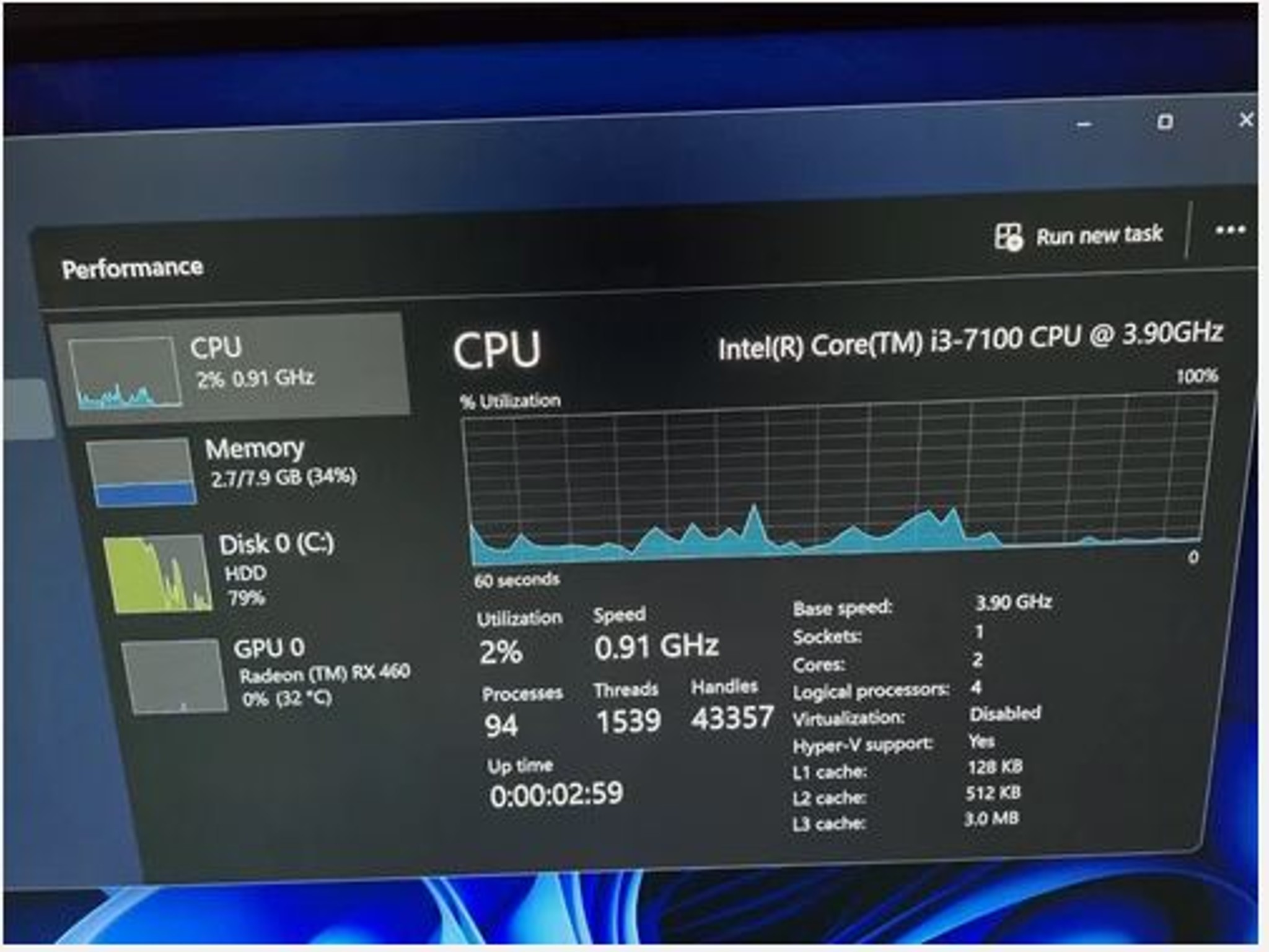 HP 280 G3 MT i3-7100 8GB RAM 500GB HDD Radeon Rx 460 Windows 11 Pro