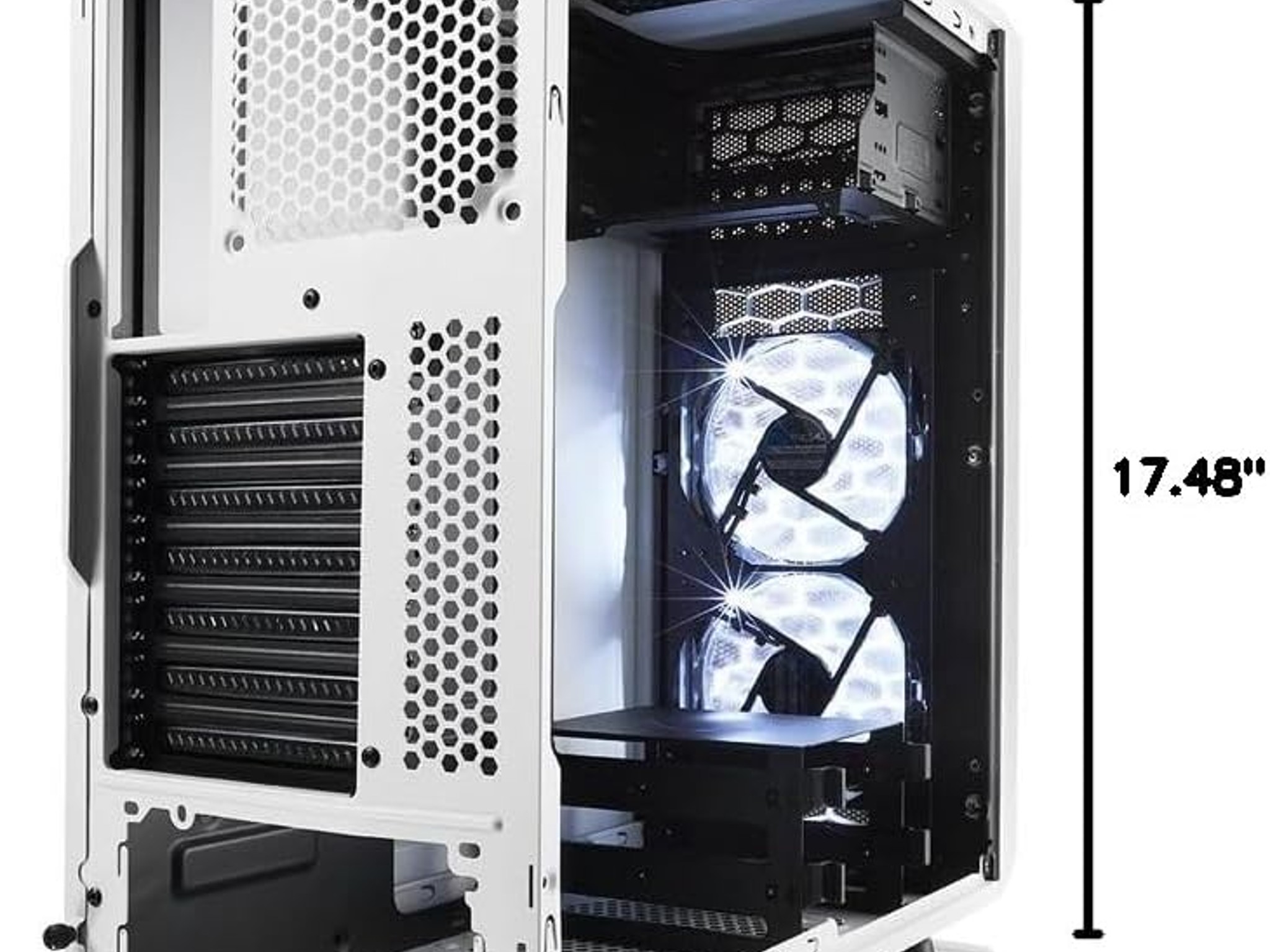 Fractal Design Focus G White ATX Mid Tower Computer Case + Powerspec 650 Watt ATX Power Supply.