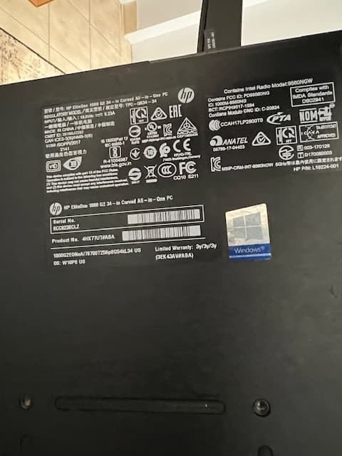HP EliteOne 1000 G2 34 in. Curved All In One PC