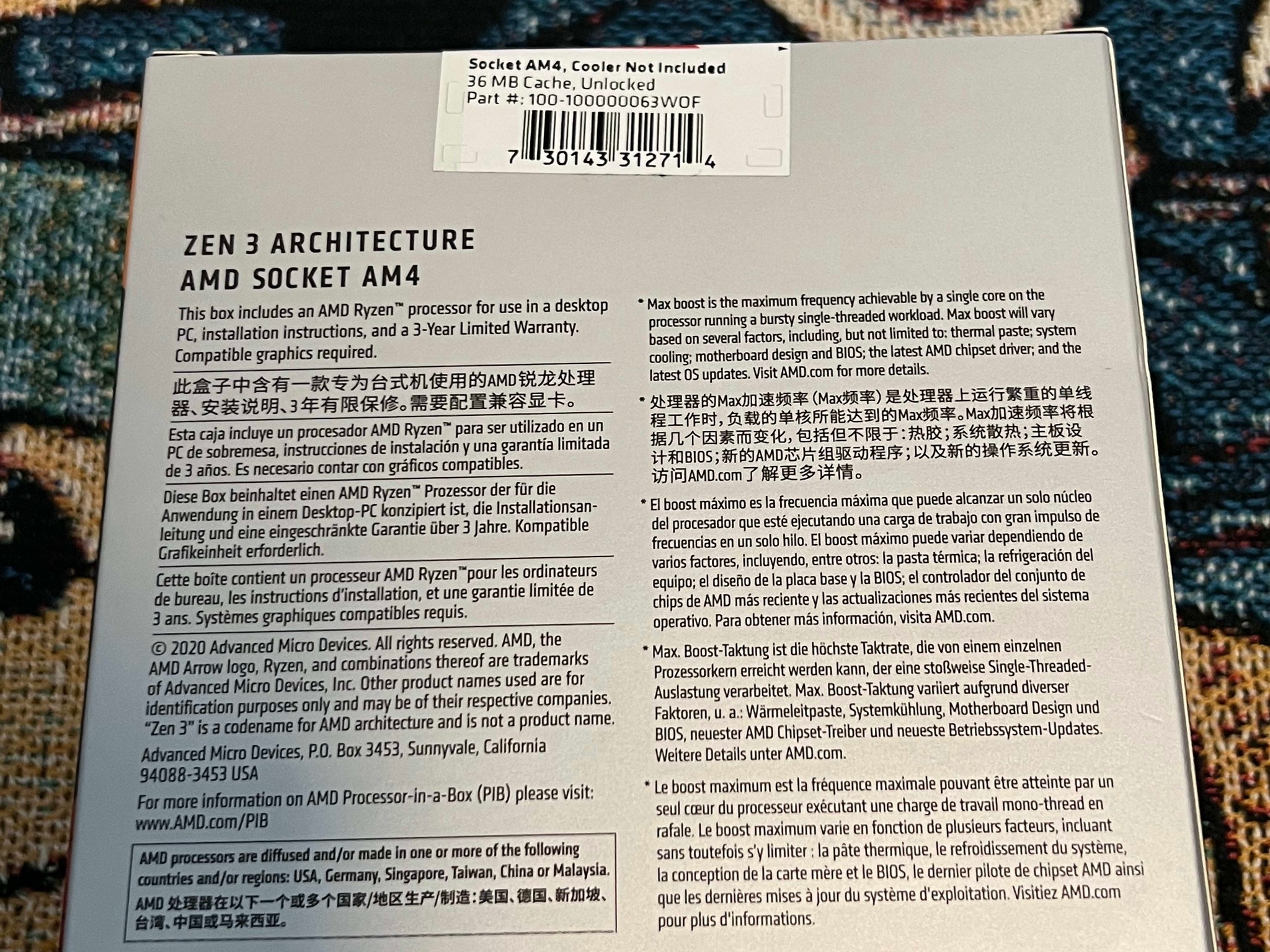 Ryzen 7 5800x Brand New Sealed 