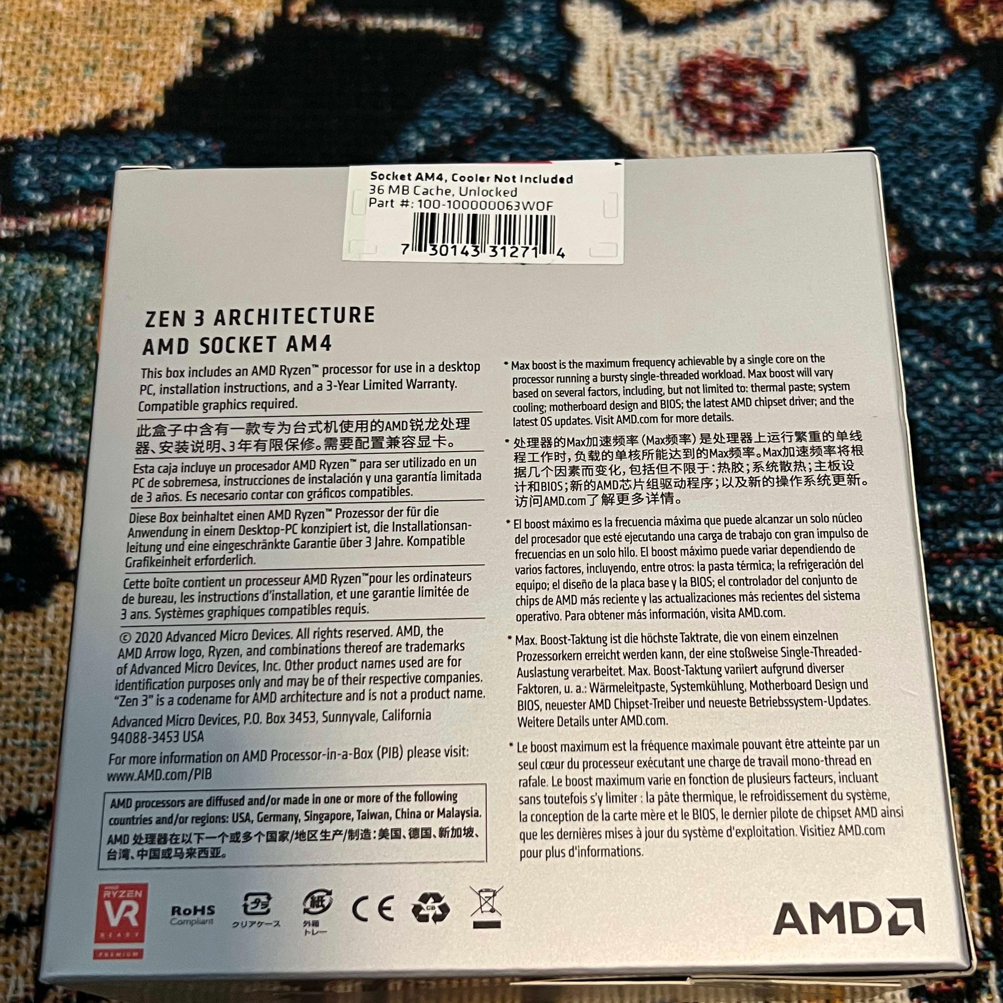 Ryzen 7 5800x Brand New Sealed 