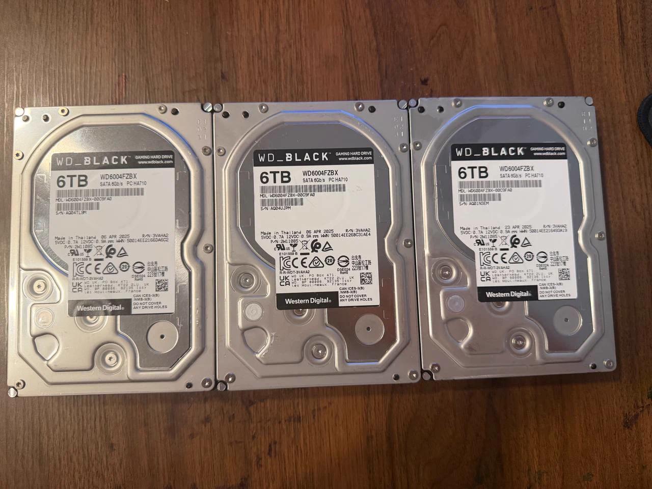 WD Black 6TB HDDs - SMART Good