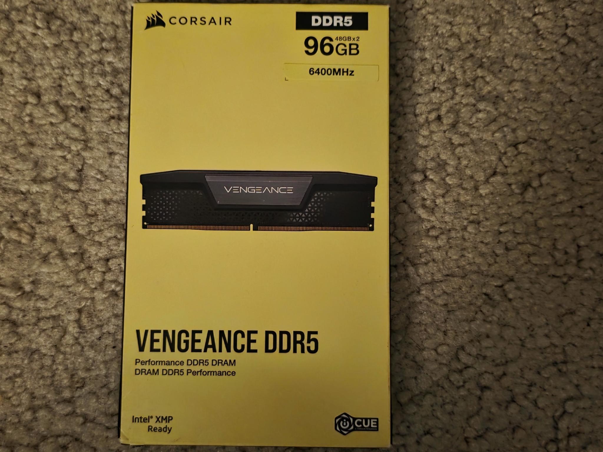CORSAIR Vengeance 96GB (2 x 48GB) DDR5 6400MHz CL36-40-40-84 Black Brand New Sealed
