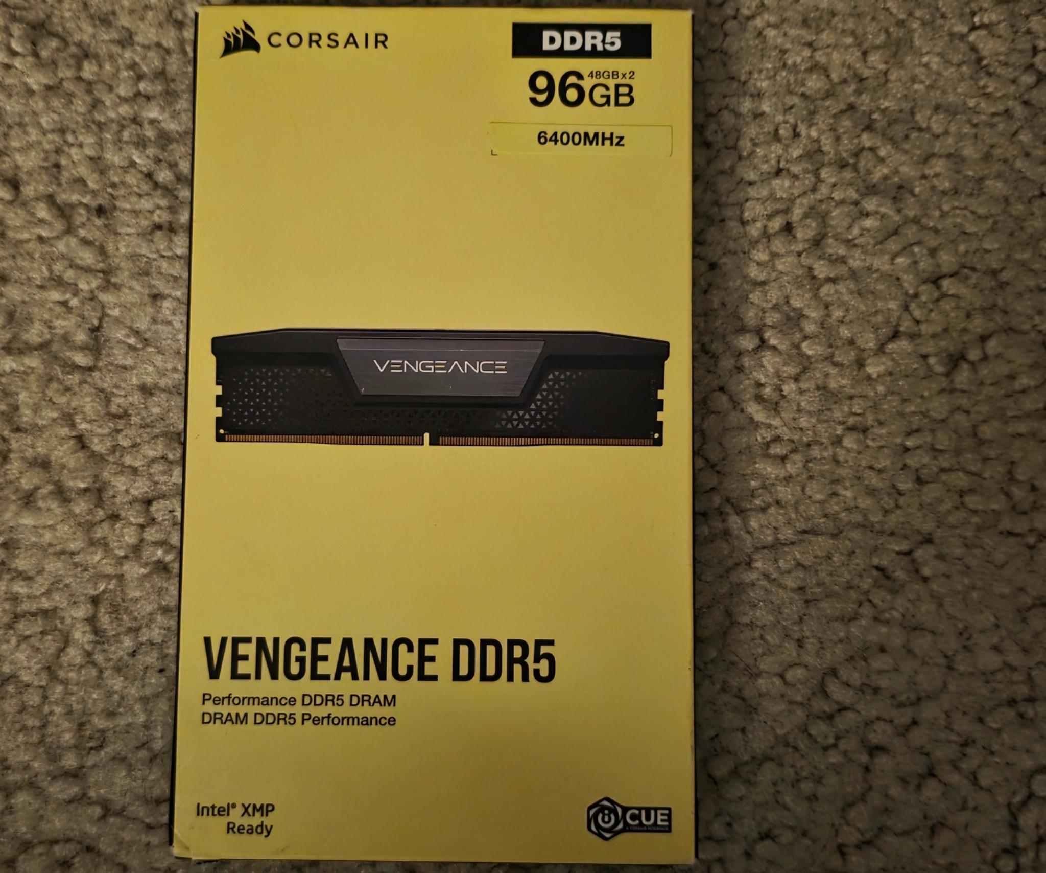 CORSAIR Vengeance 96GB (2 x 48GB) DDR5 6400MHz CL36-40-40-84 Black Brand New Sealed