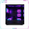 Black ARGB ATX Gaming PC Case Curved Tempered Glass w/ 5 Pre-Installed Fans