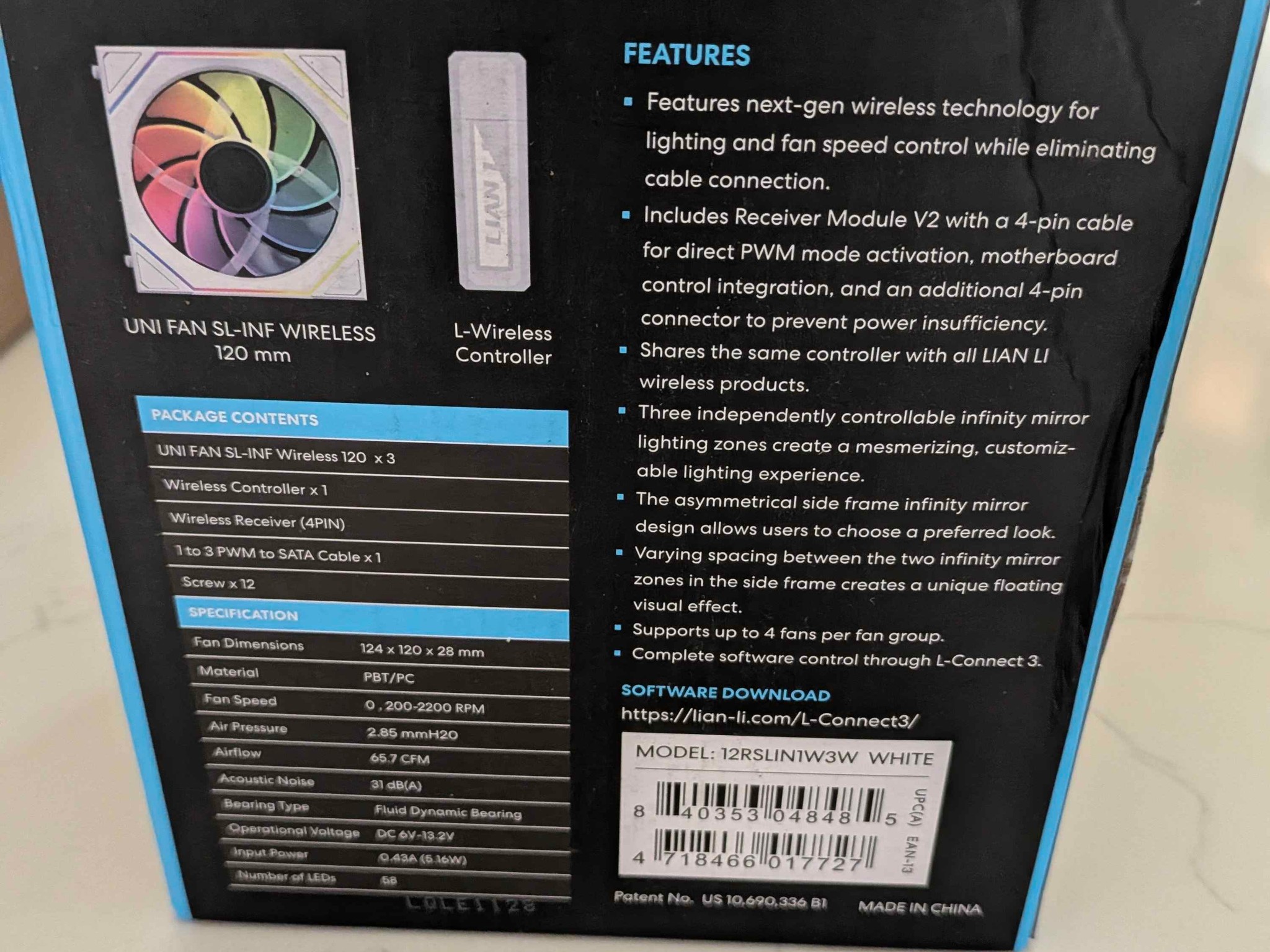 NEW SEALED Lian Li UNI FAN SL-Infinity Wireless 120 Reverse Blade (3 Pack)