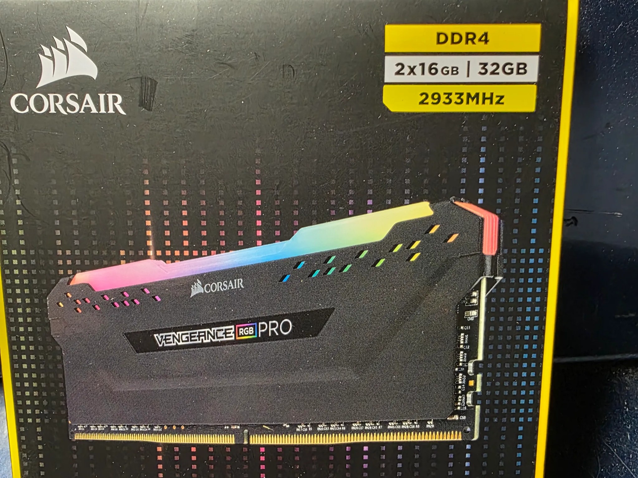 4 sticks of Corsair RGB DDR4 memory