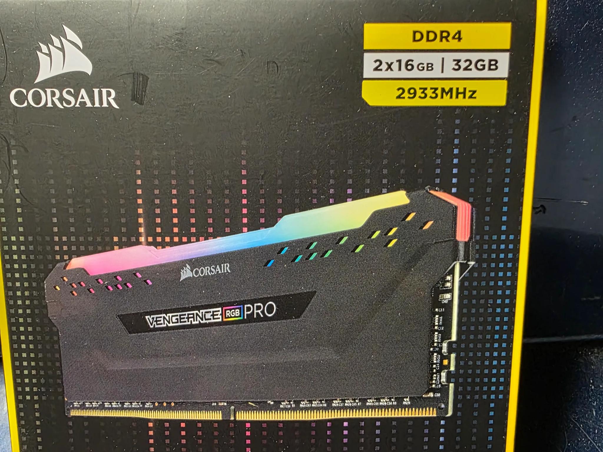 4 sticks of Corsair RGB DDR4 memory