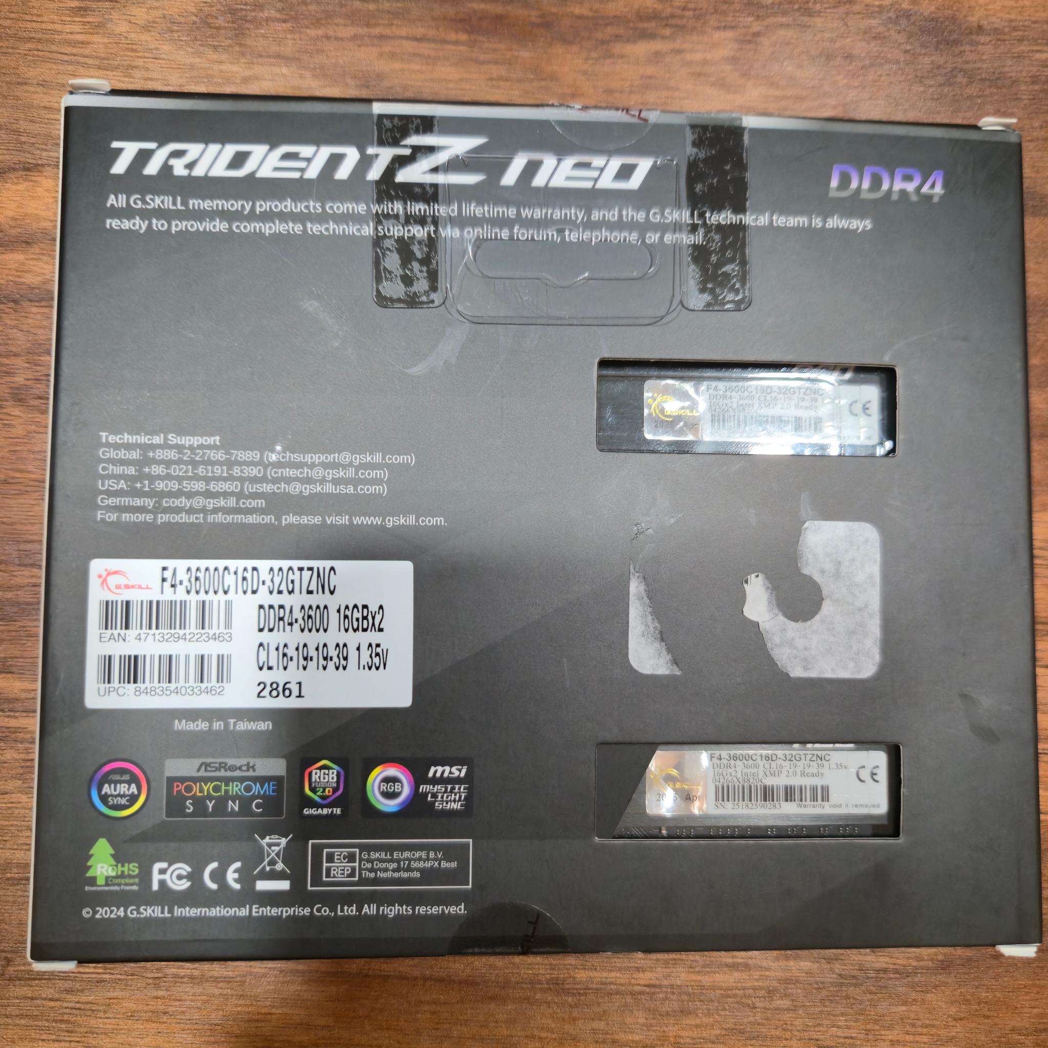GSkill Trident Z Neo 32gb 2x16gb Dual Rank Cl16 3600mhz