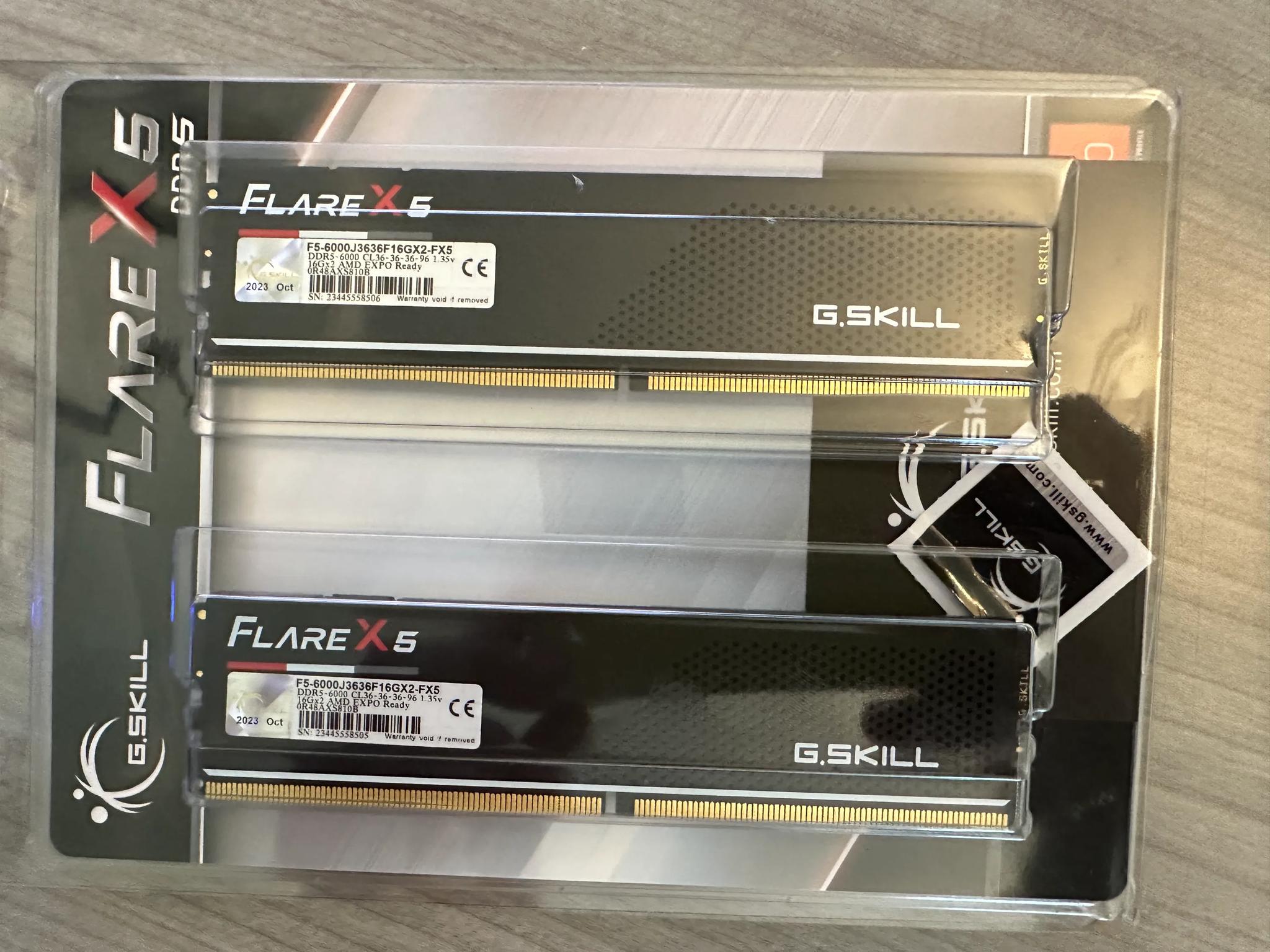 AMD Ryzen 7 7800X3D + 32GB DDR5-6000 CL36 G.Skill Flare X5 RAM Bundle