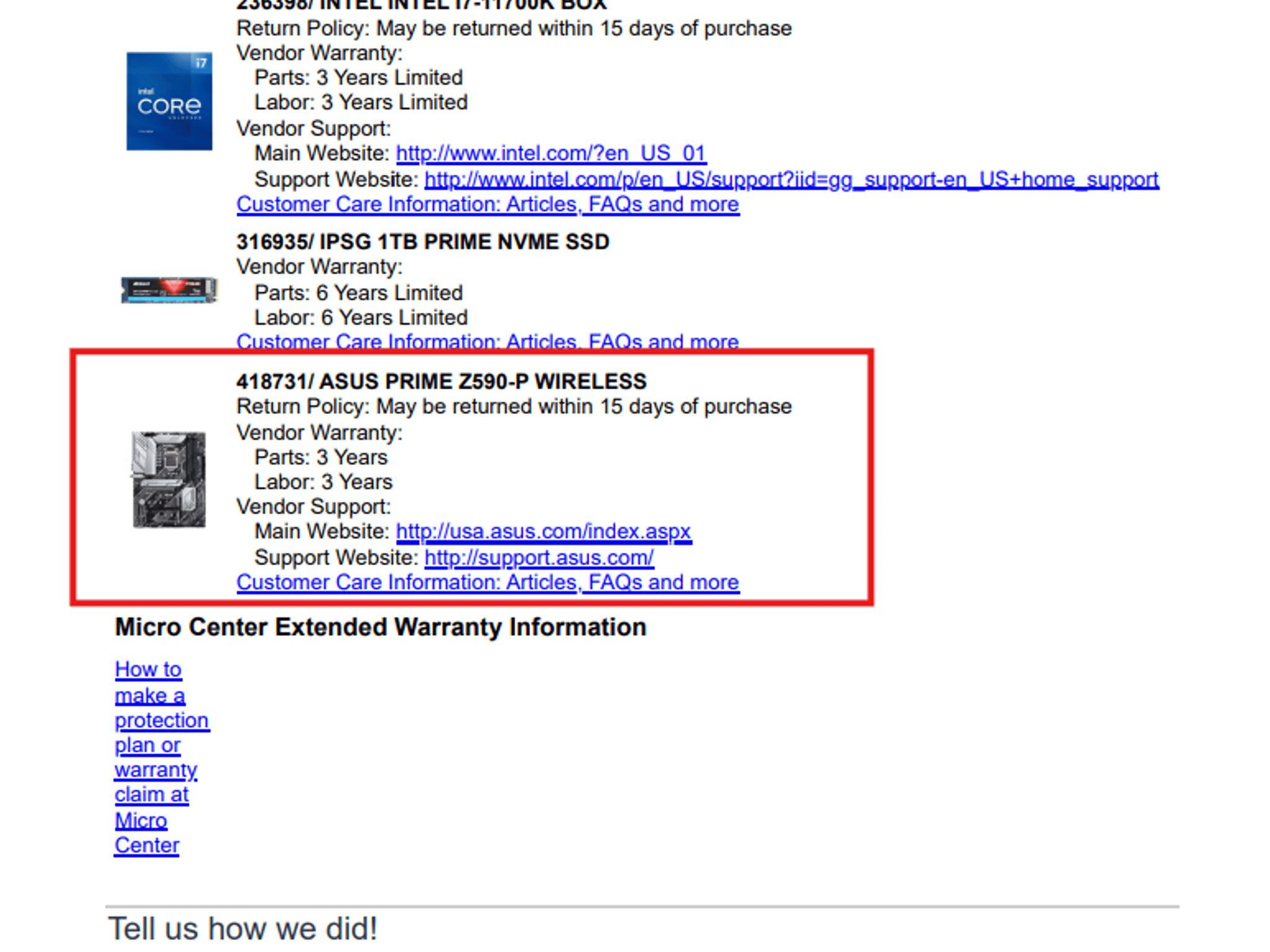 Asus PRIME Z590-P WiFi Motherboard