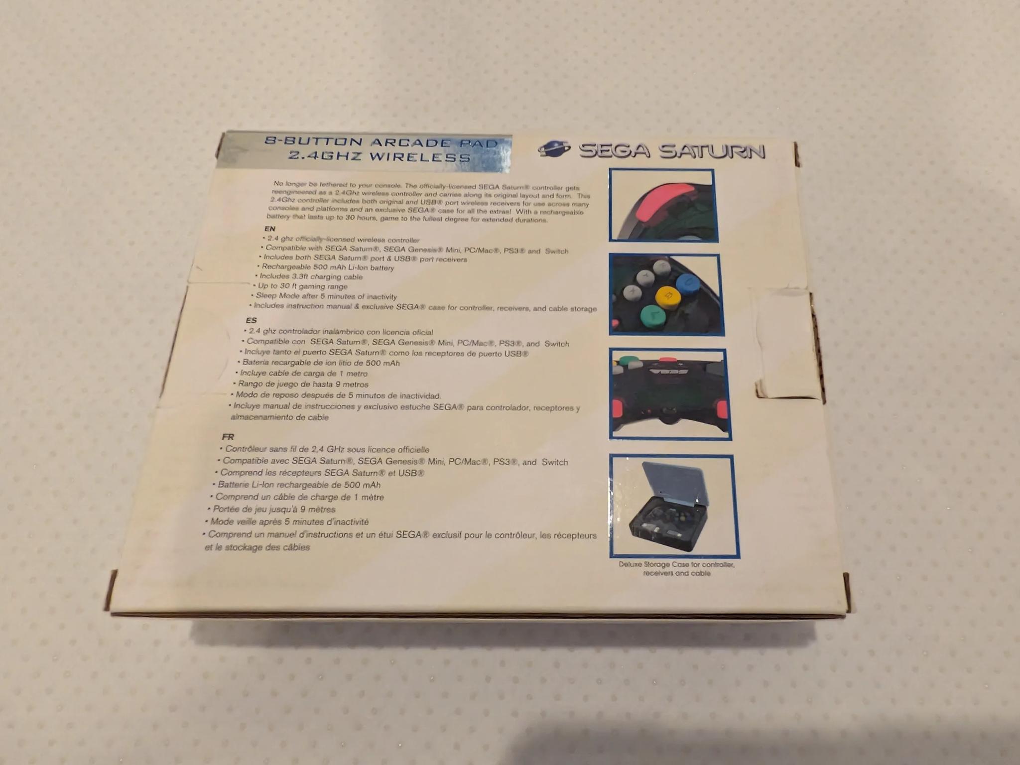 Retro-Bit Sega Saturn 8-Button 2.4GHz Wireless Arcade Pad