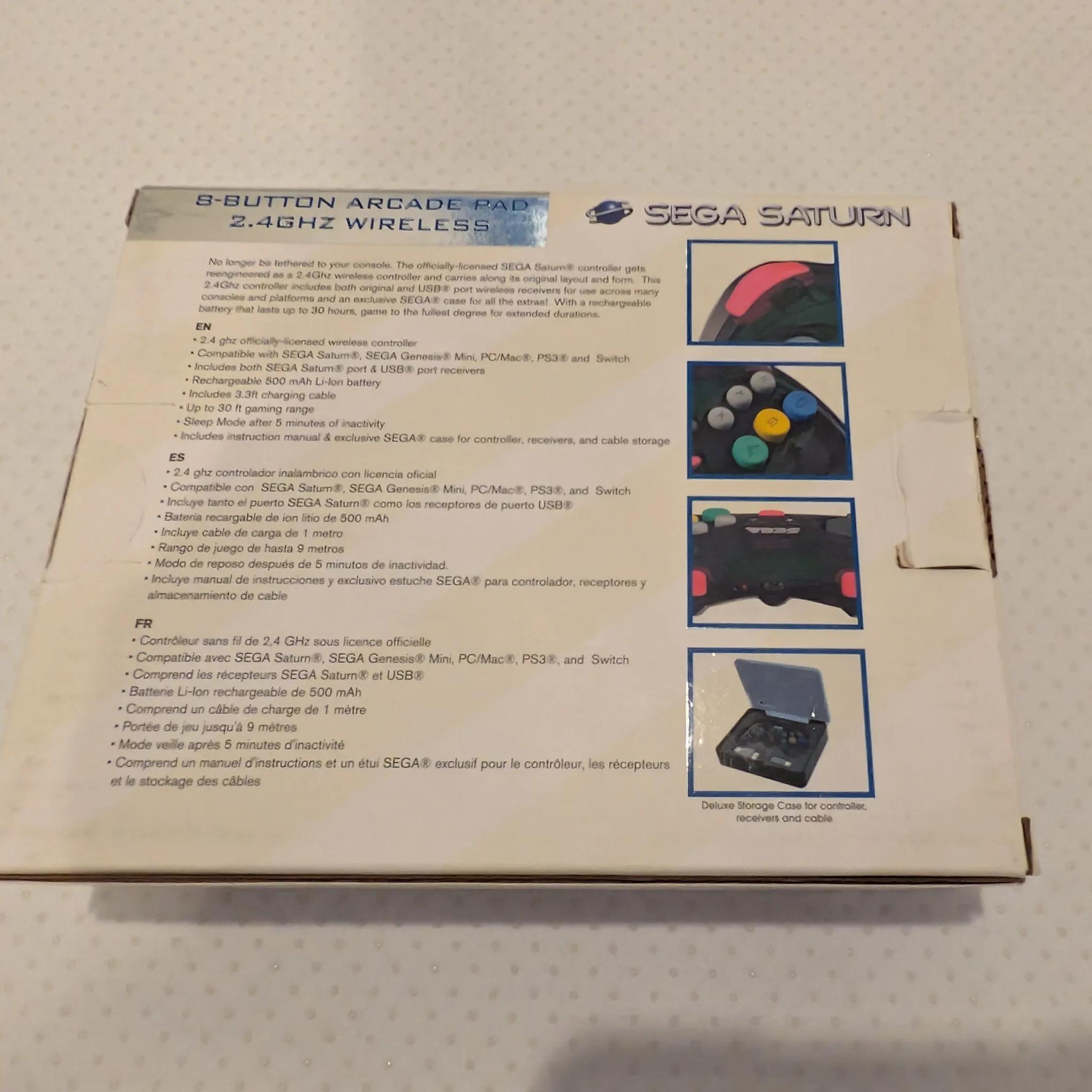 Retro-Bit Sega Saturn 8-Button 2.4GHz Wireless Arcade Pad