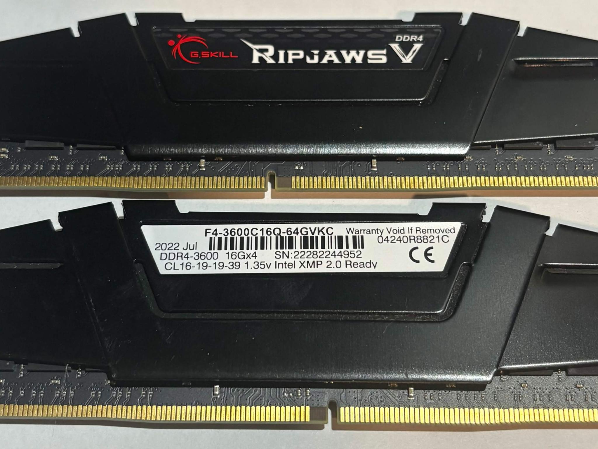G.SKILL Ripjaws V 32GB (2x16GB) DDR4 3600MHz CL16 Memory Kit | Tested Working