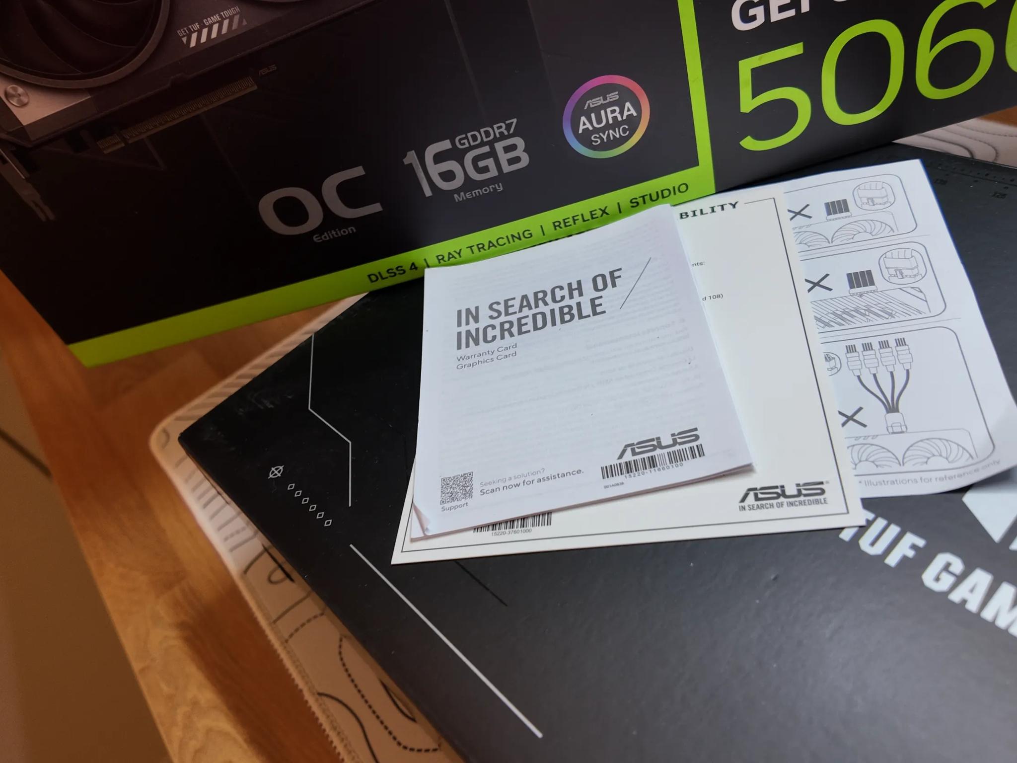ASUS NVIDIA GeForce RTX 5060 Ti TUF Overclocked Triple Fan 16GB GDDR7 PCIe 5.0 Graphics Card