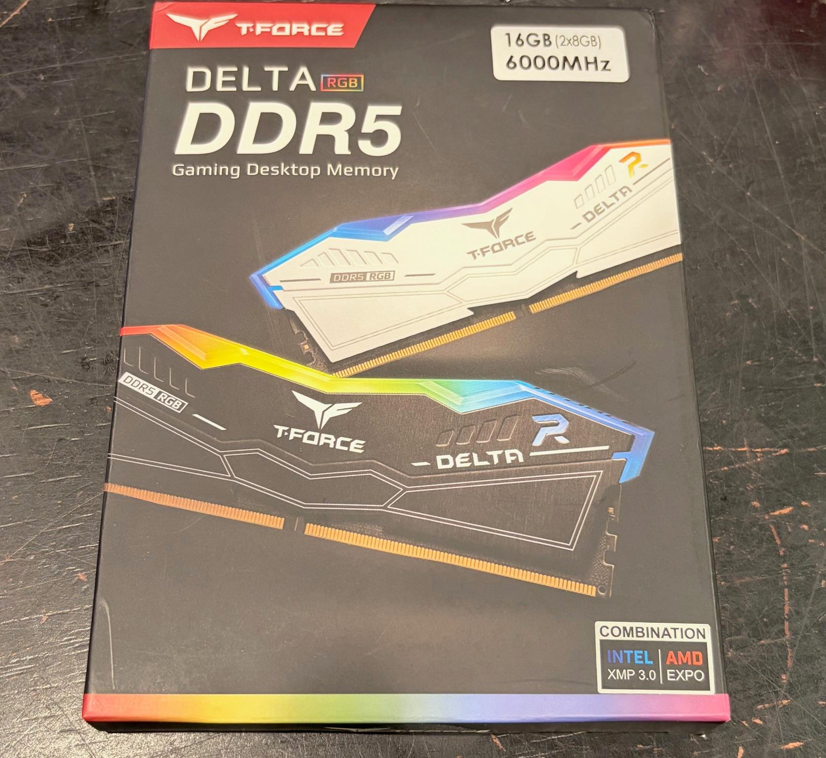 New/Sealed: 16GB (2 x 8GB) T-Force Delta RGB DDR5 6000mhz
