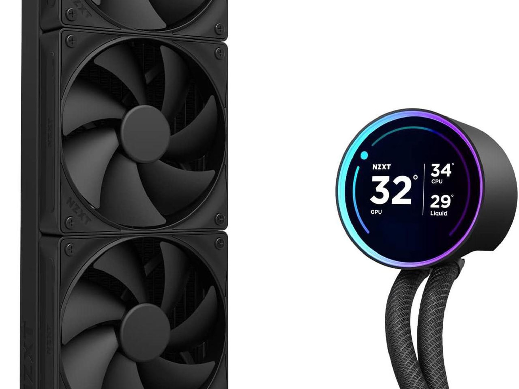 NZXT KRAKEN ELITE 360 BLACK AIO LIQUID COOLER W/ IPS LCD & STATIC PRESSURE FANS (AMD AM4 AM5 ONLY!)