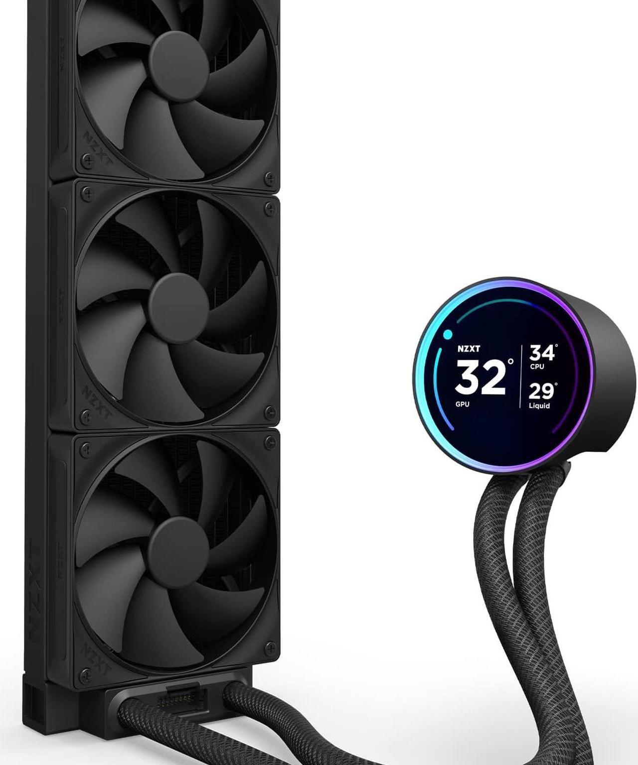 NZXT KRAKEN ELITE 360 BLACK AIO LIQUID COOLER W/ IPS LCD & STATIC PRESSURE FANS (AMD AM4 AM5 ONLY!)