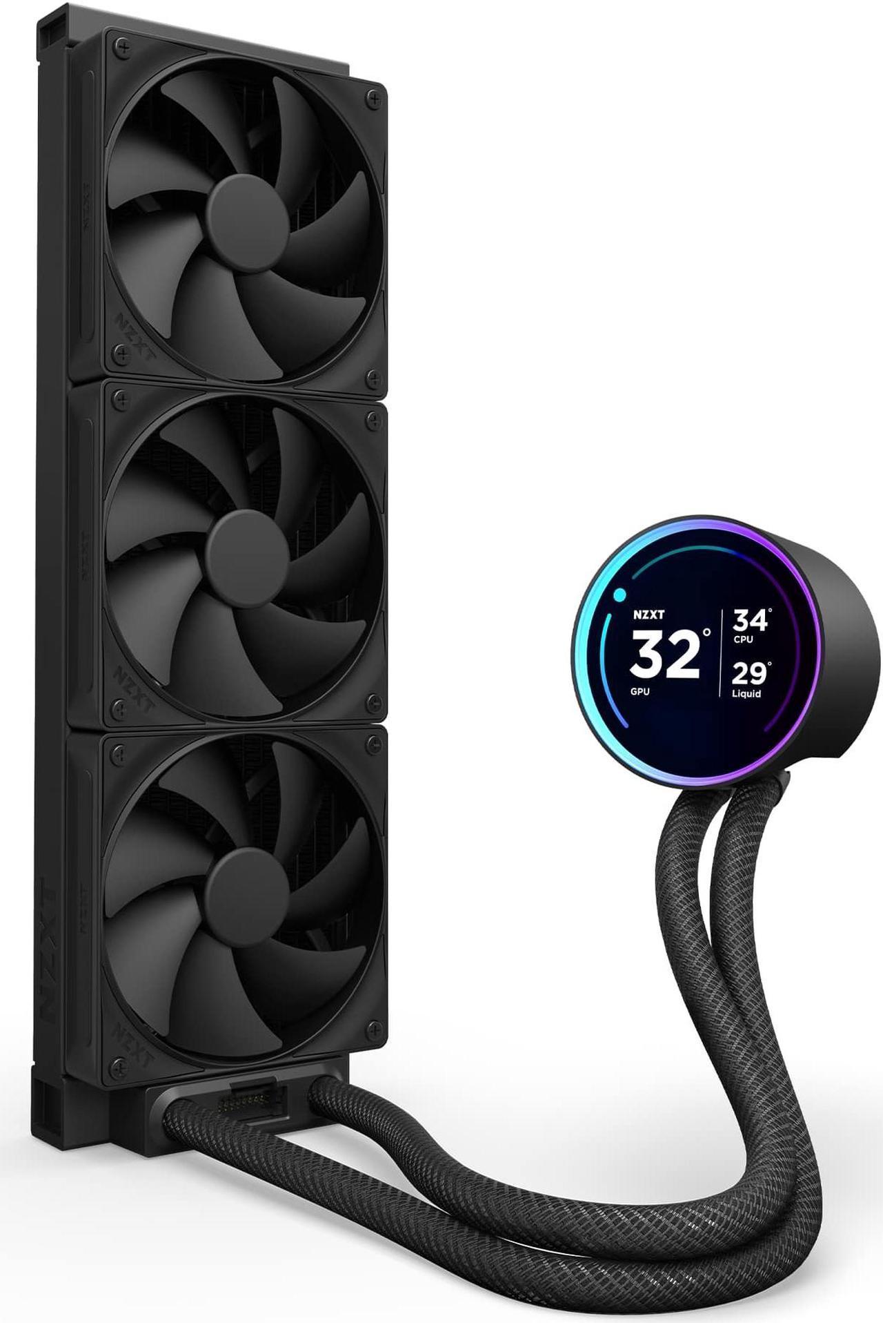 NZXT KRAKEN ELITE 360 BLACK AIO LIQUID COOLER W/ IPS LCD & STATIC PRESSURE FANS (AMD AM4 AM5 ONLY!)
