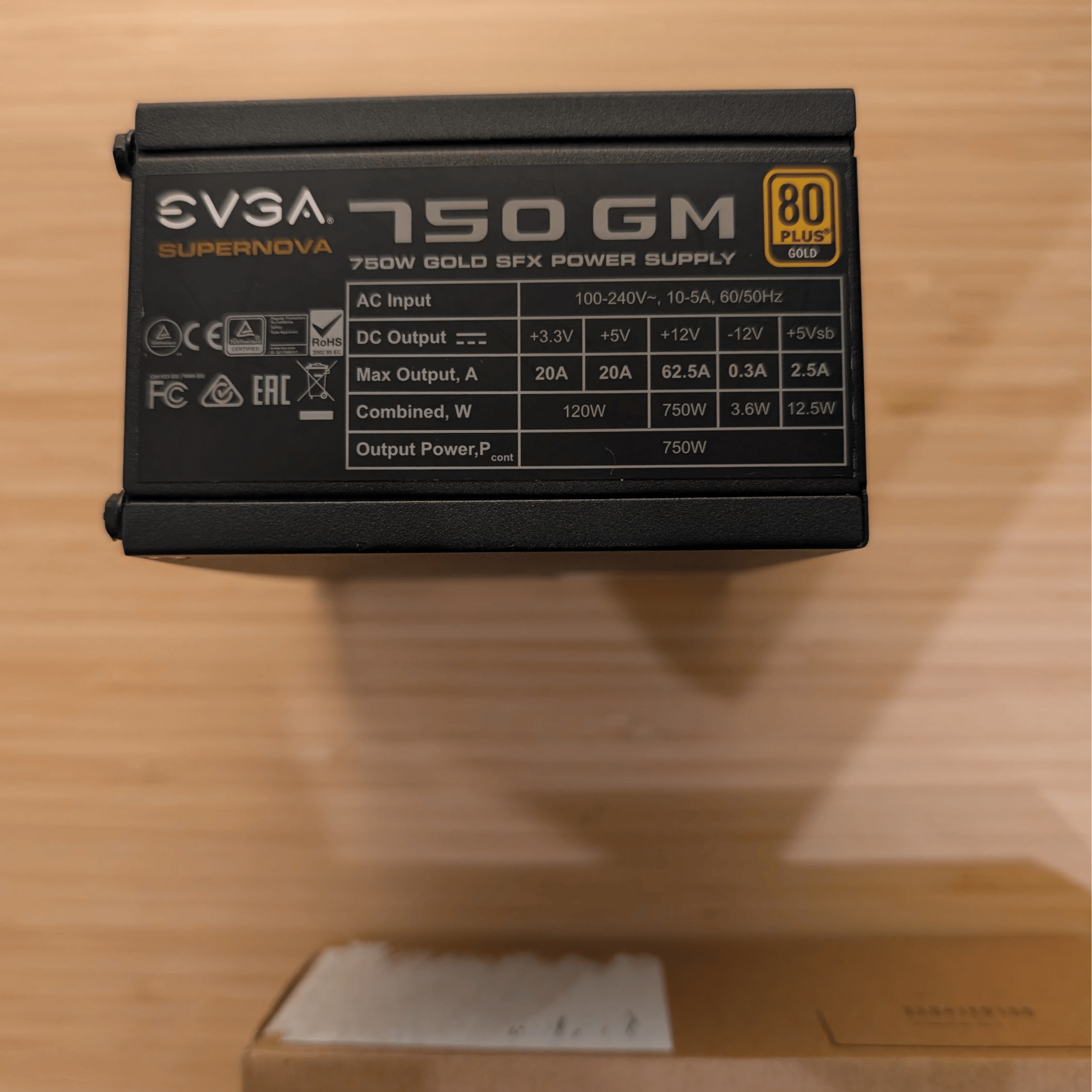 EVGA SuperNOVA 750 GM, 80 PLUS Gold 750W, Fully Modular