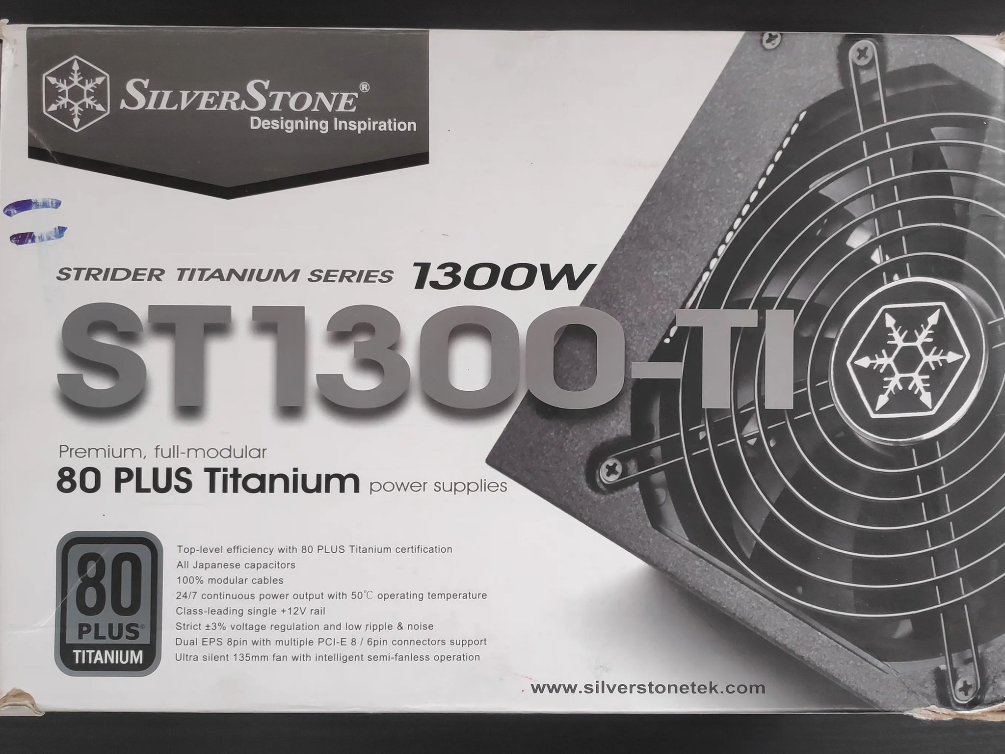 SilverStone Strider ST1300-TI, 1300W, 80 Plus Titanium Certified Fully Modular Power Supply