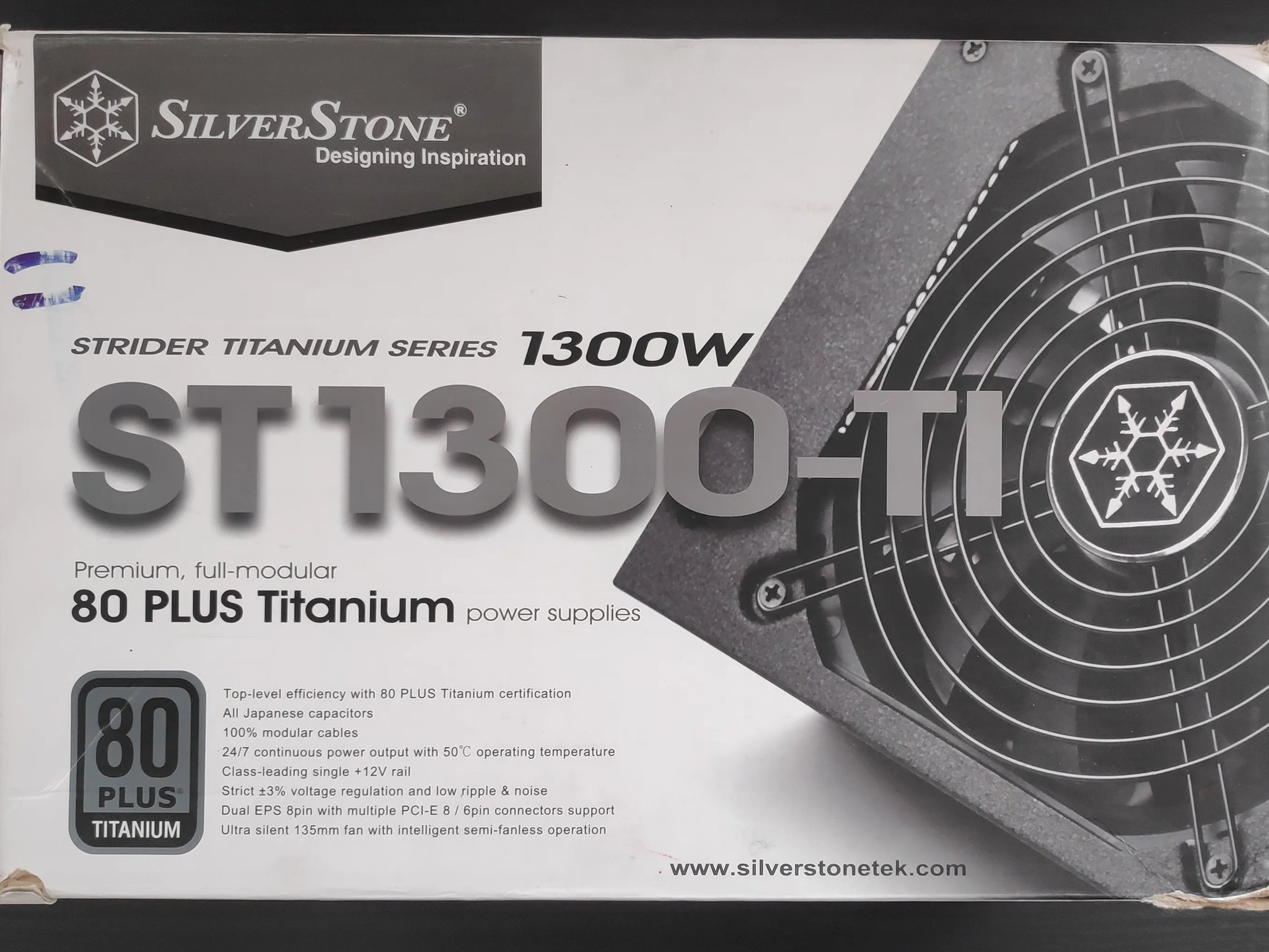 SilverStone Strider ST1300-TI, 1300W, 80 Plus Titanium Certified Fully Modular Power Supply