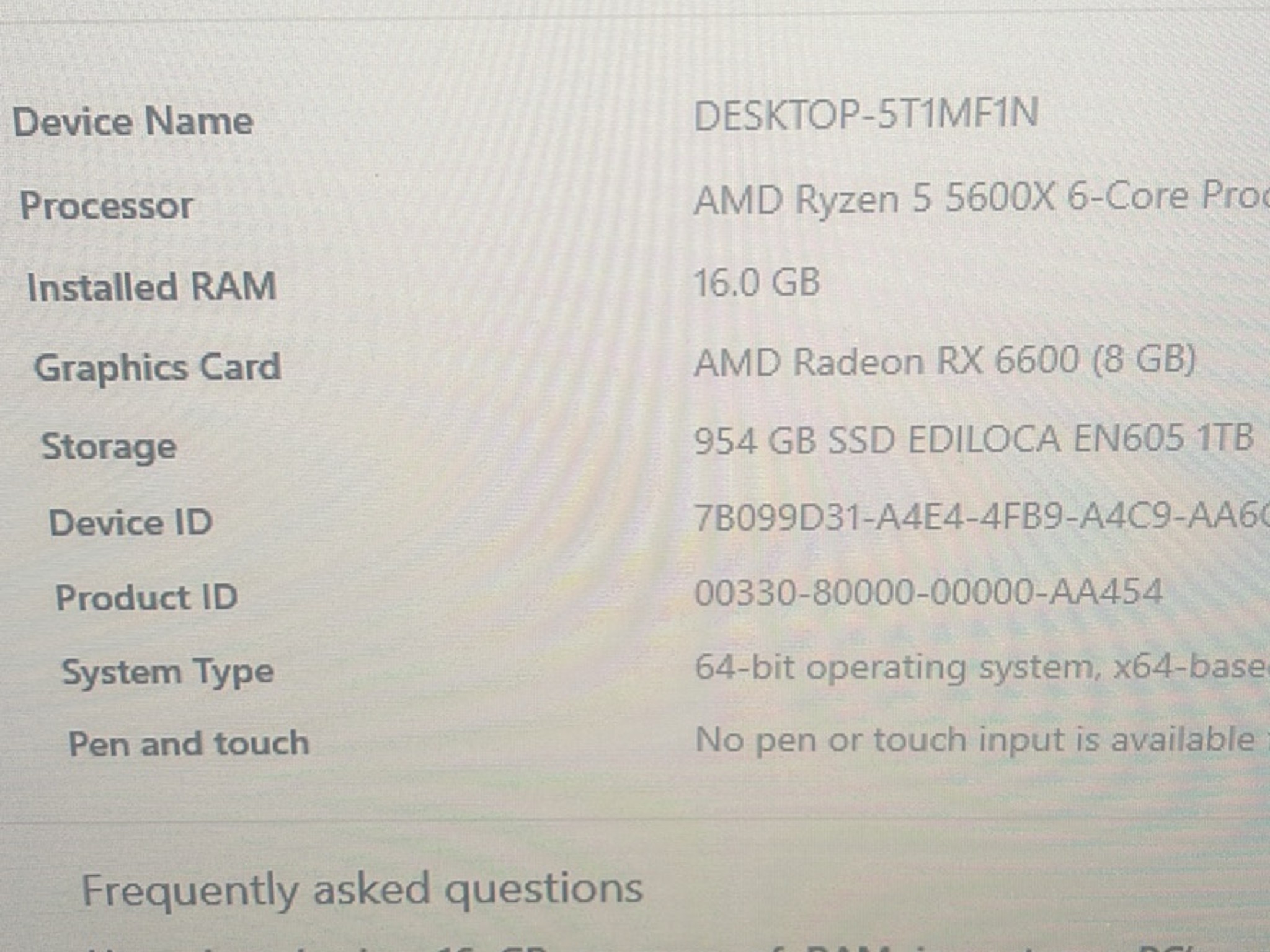 Gaming PC Ryzen 5 5600X & MSI Radeon RX 6600 MECH 2X 8G