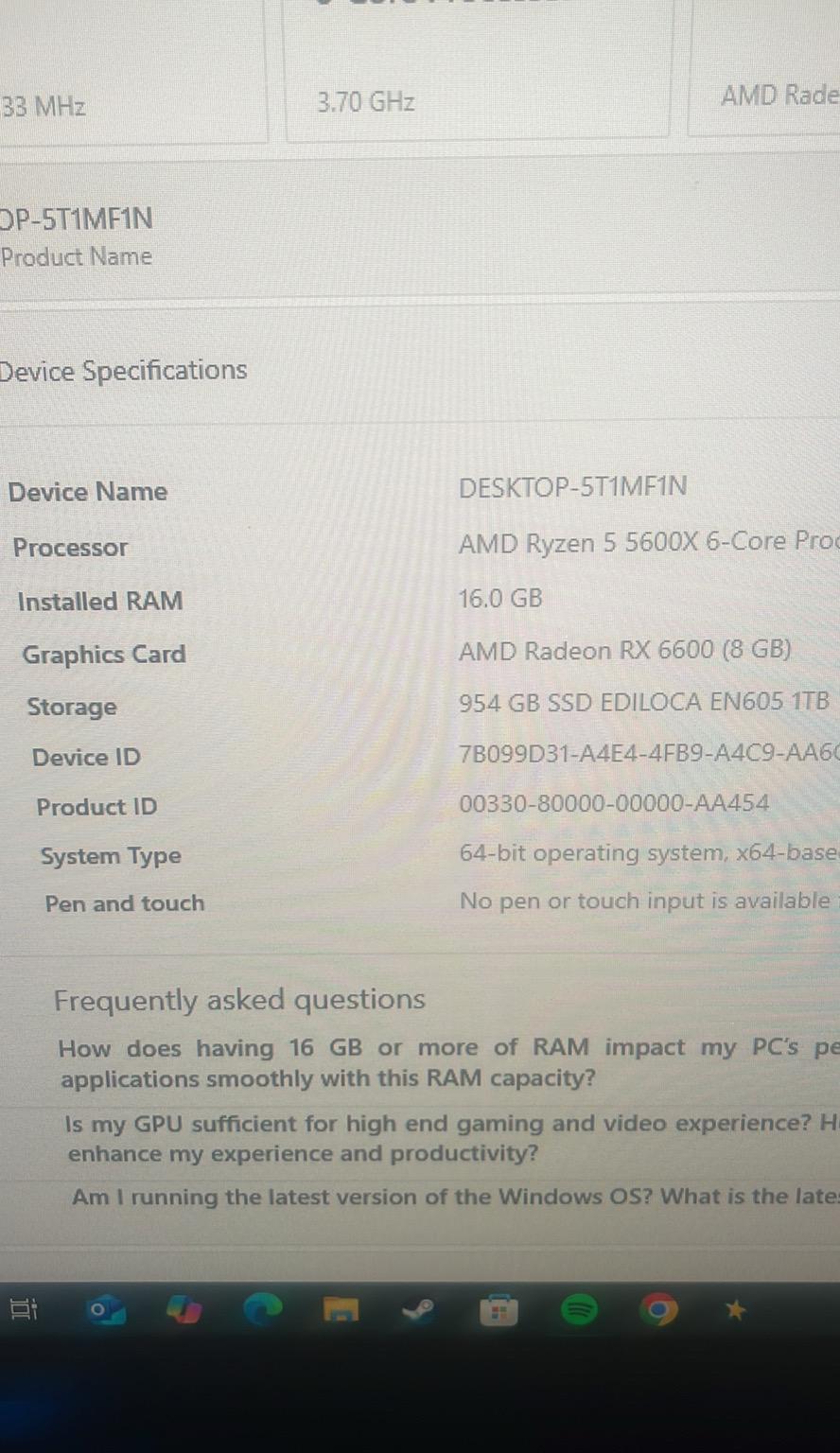 Gaming PC Ryzen 5 5600X & MSI Radeon RX 6600 MECH 2X 8G