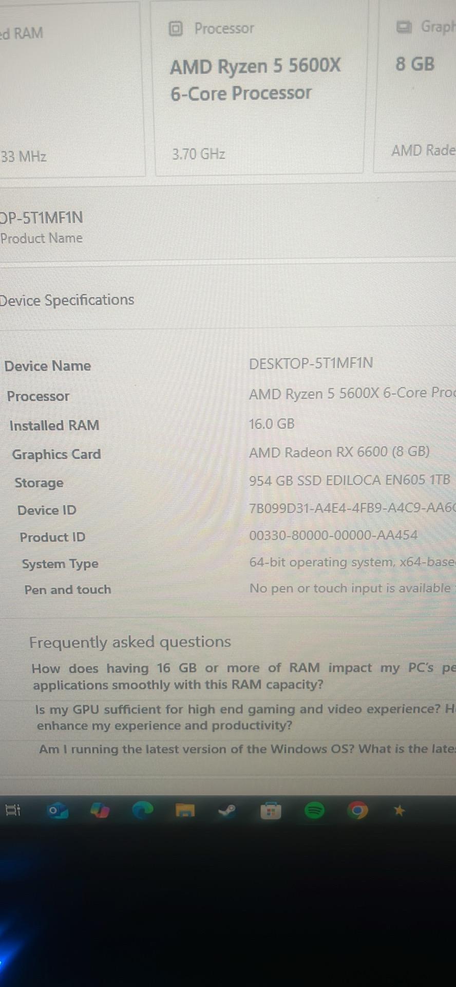 Gaming PC Ryzen 5 5600X & MSI Radeon RX 6600 MECH 2X 8G