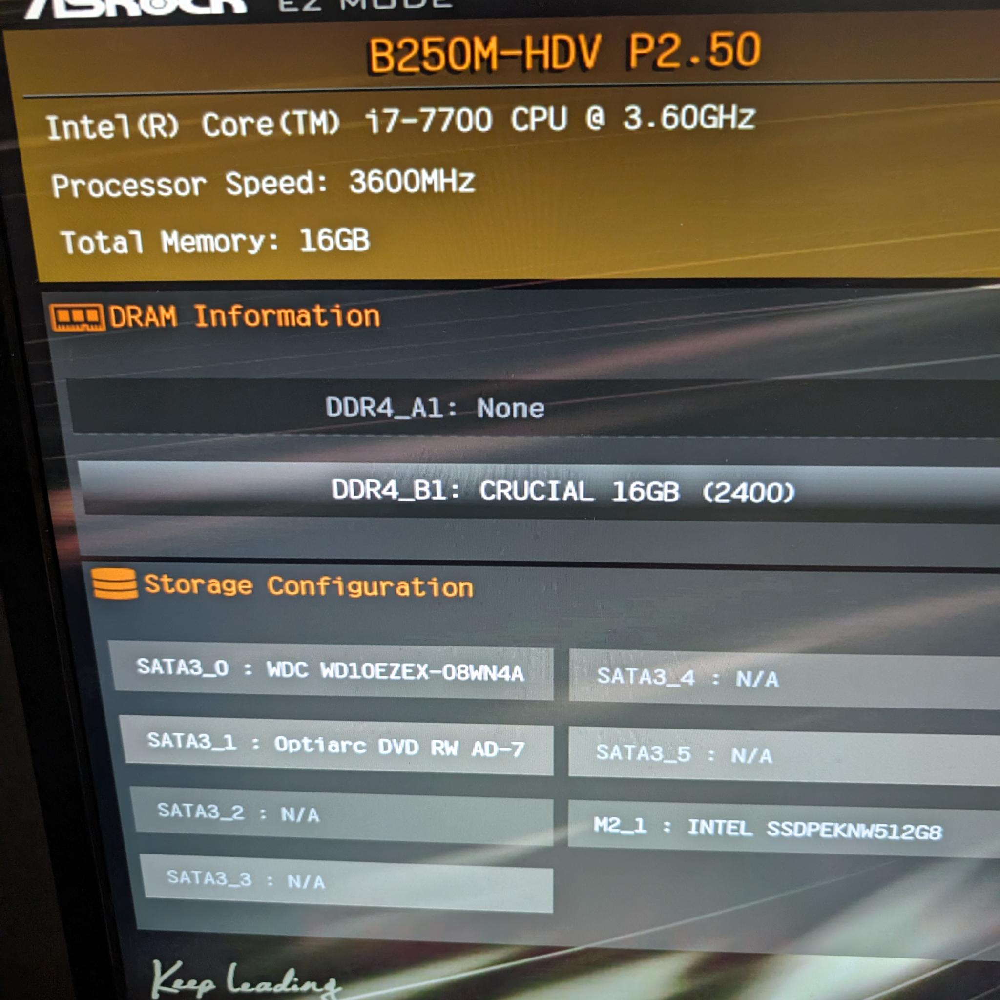 AsRock B250 + Intel Core i7 7700 + Nvidia GTX 1060 3GB