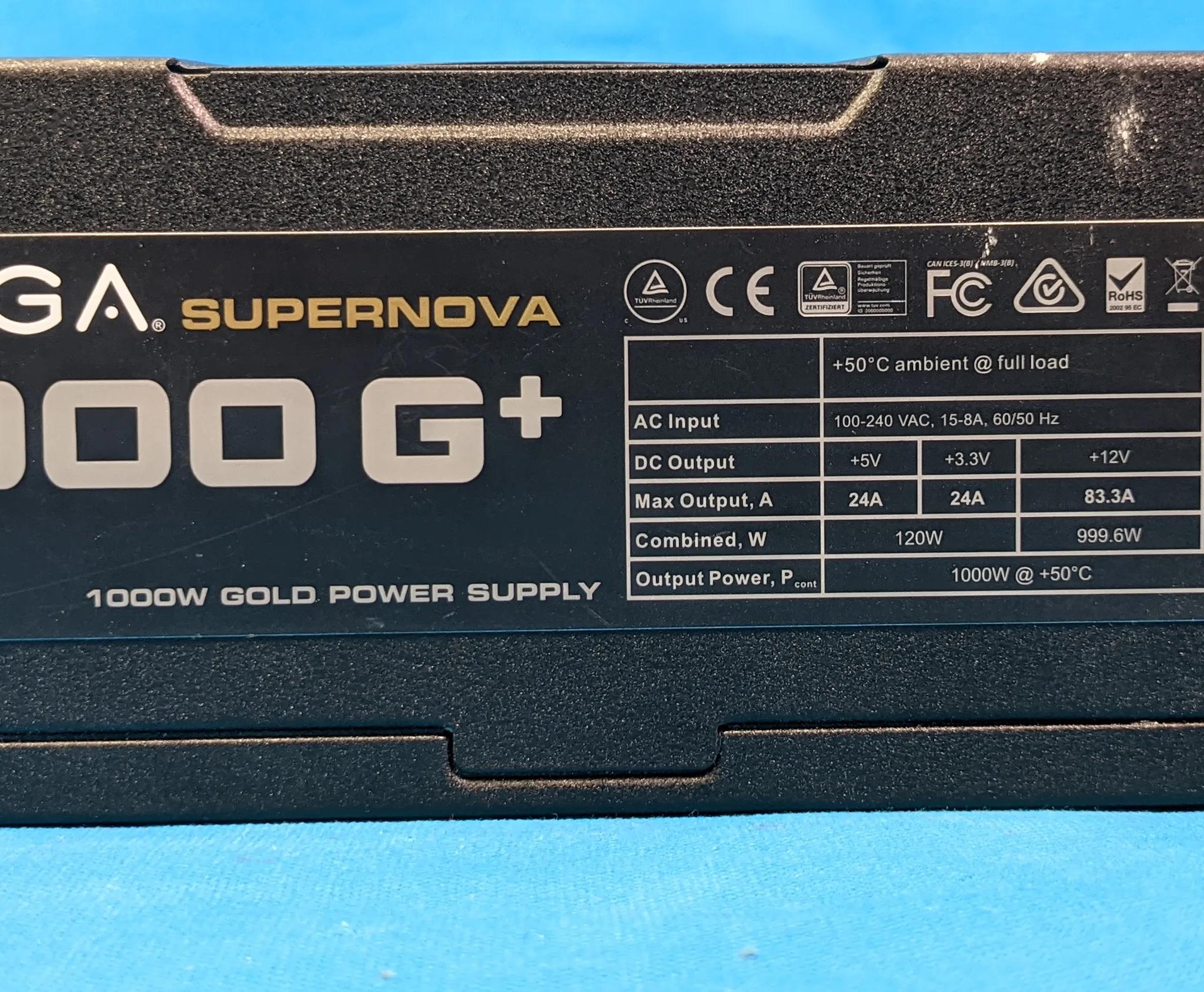 EVGA SuperNOVA 1000 G+ 1000W 80+ Gold Fully-Modular ATX Desktop PSU - 4266646745