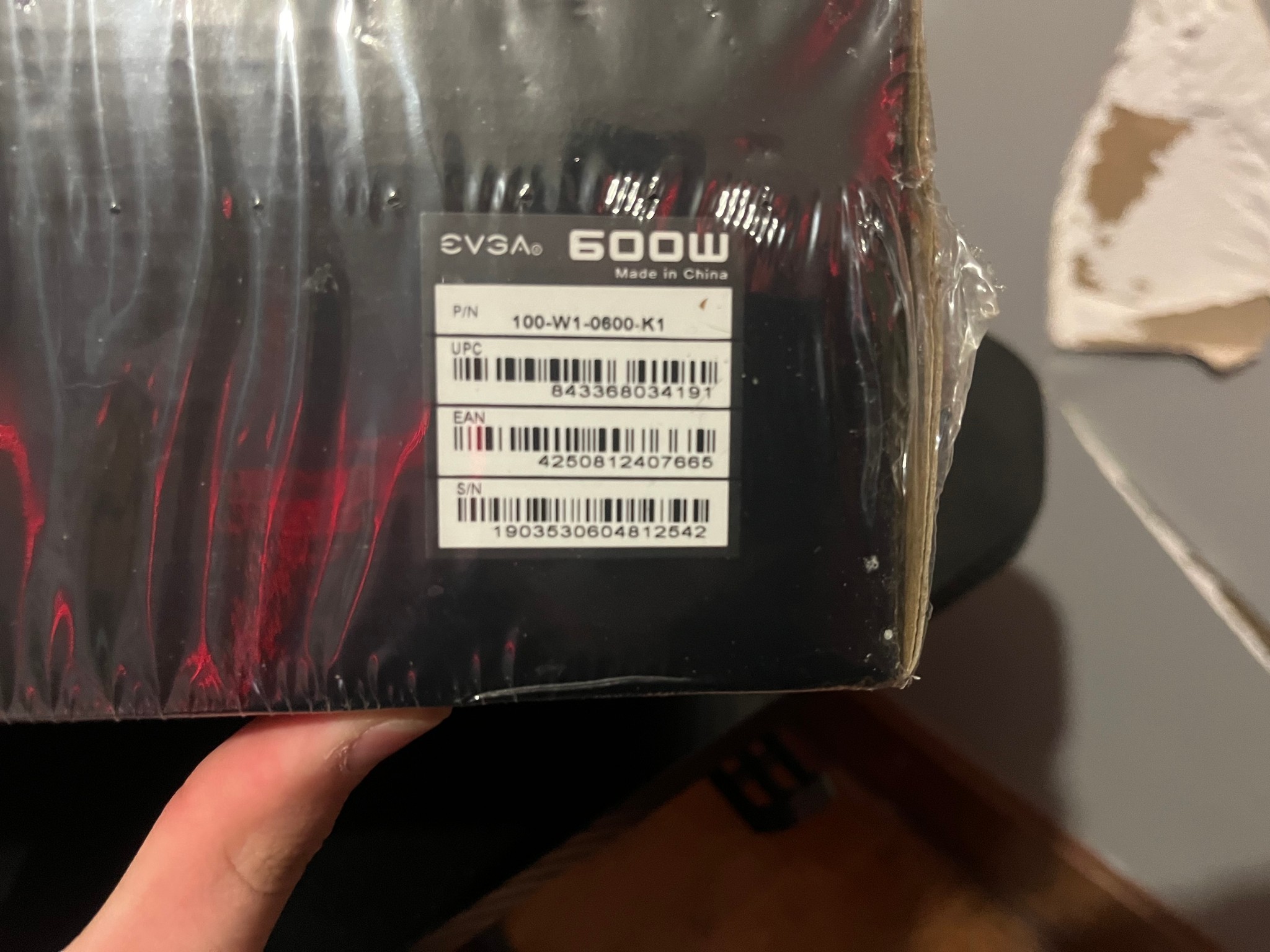 (NEW SEALED) EVGA 600 watt 80 plus certified power supply, 100-W1-0600-K1