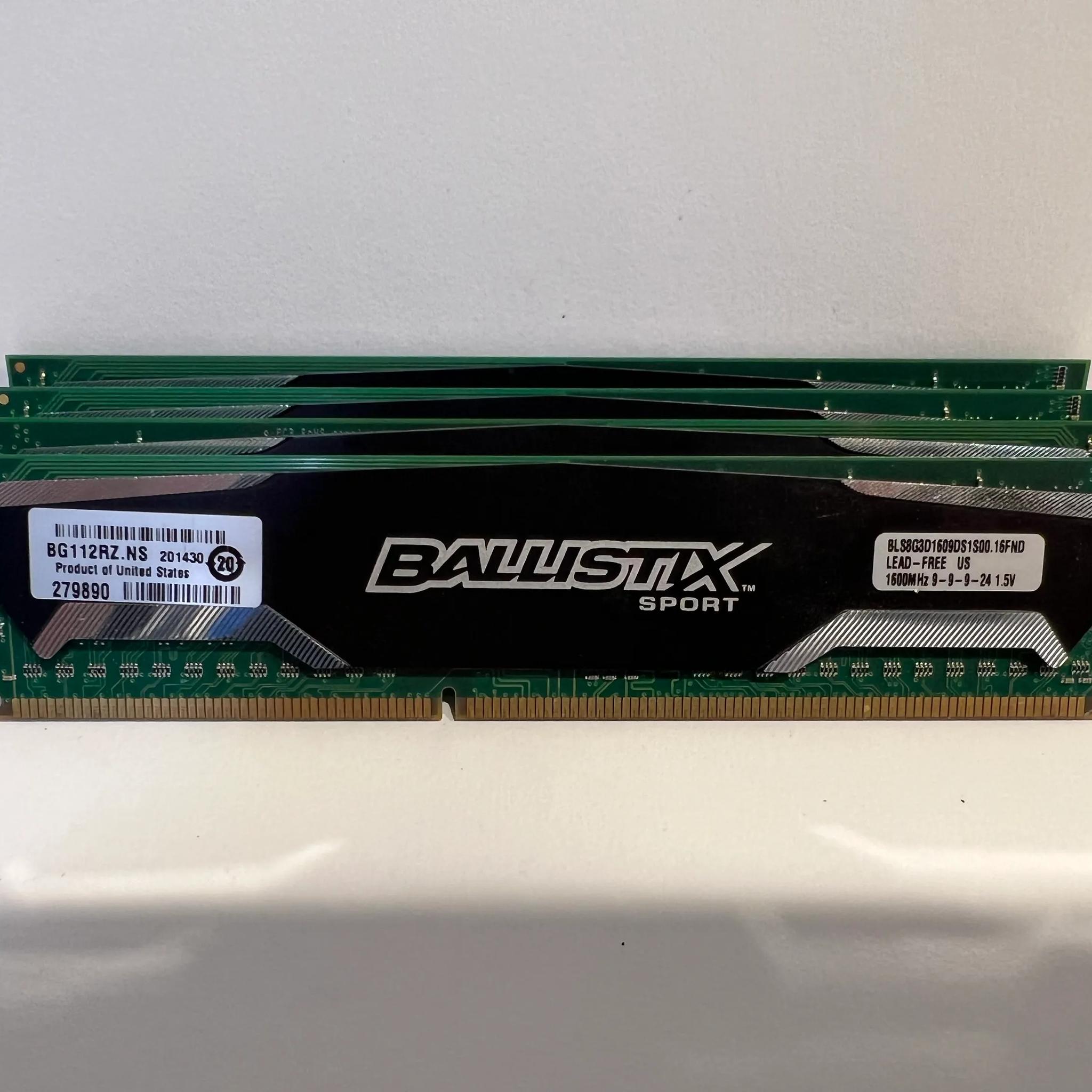 16GB (2x8 GB) DDR3 RAM - Ballistix Sport RAM - 1600 MHz