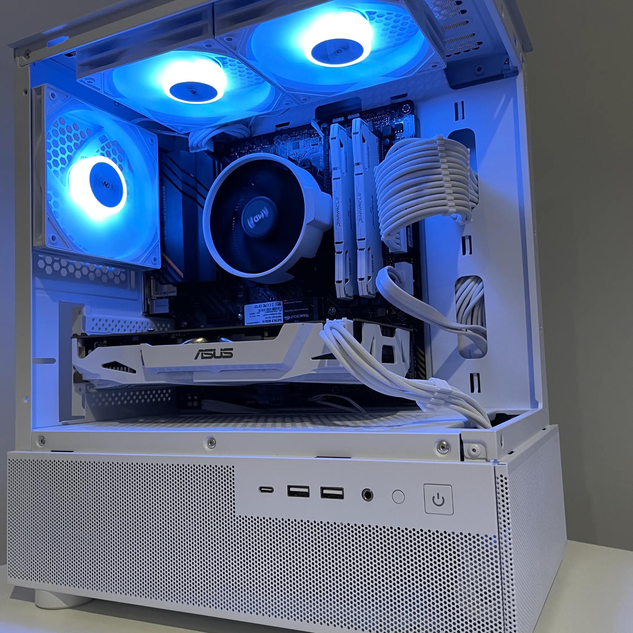 White Custom Gaming PC, Ryzen 5 5500, GTX 1060 6GB, 1TB Nvme, 16 GB RAM