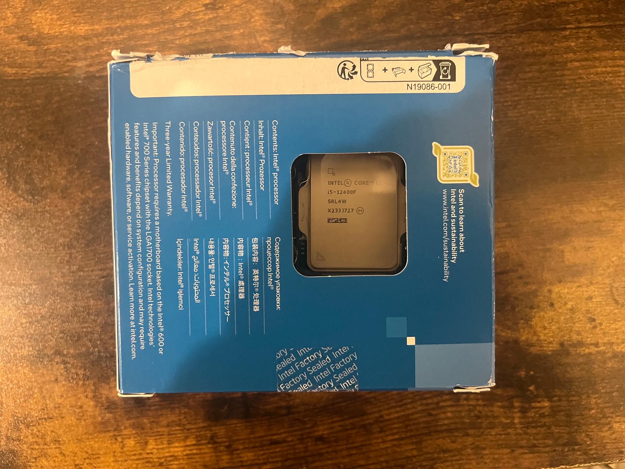 Intel Core i5-12400f 6 Cores, 12 Threads LGA 1700 CPU