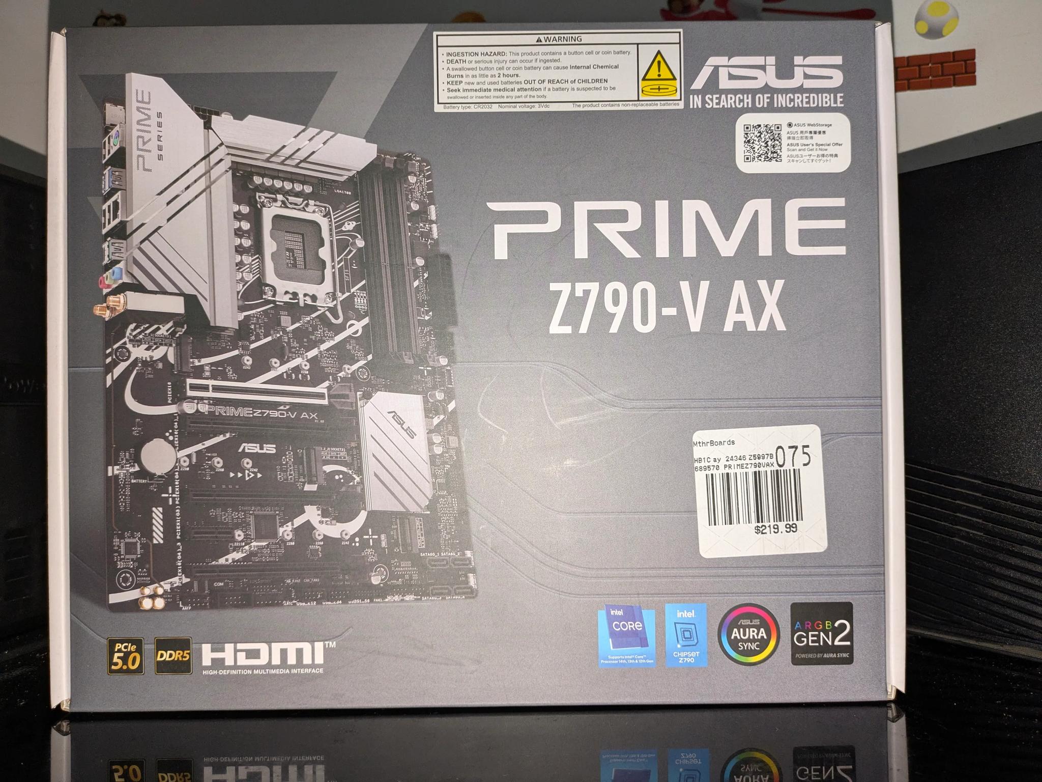 BNIB! On SALE! Asus PRIME Z790-V AX|Intel Core i9-12900K processor|32GB DDR5-6000 CL36 BNIB!